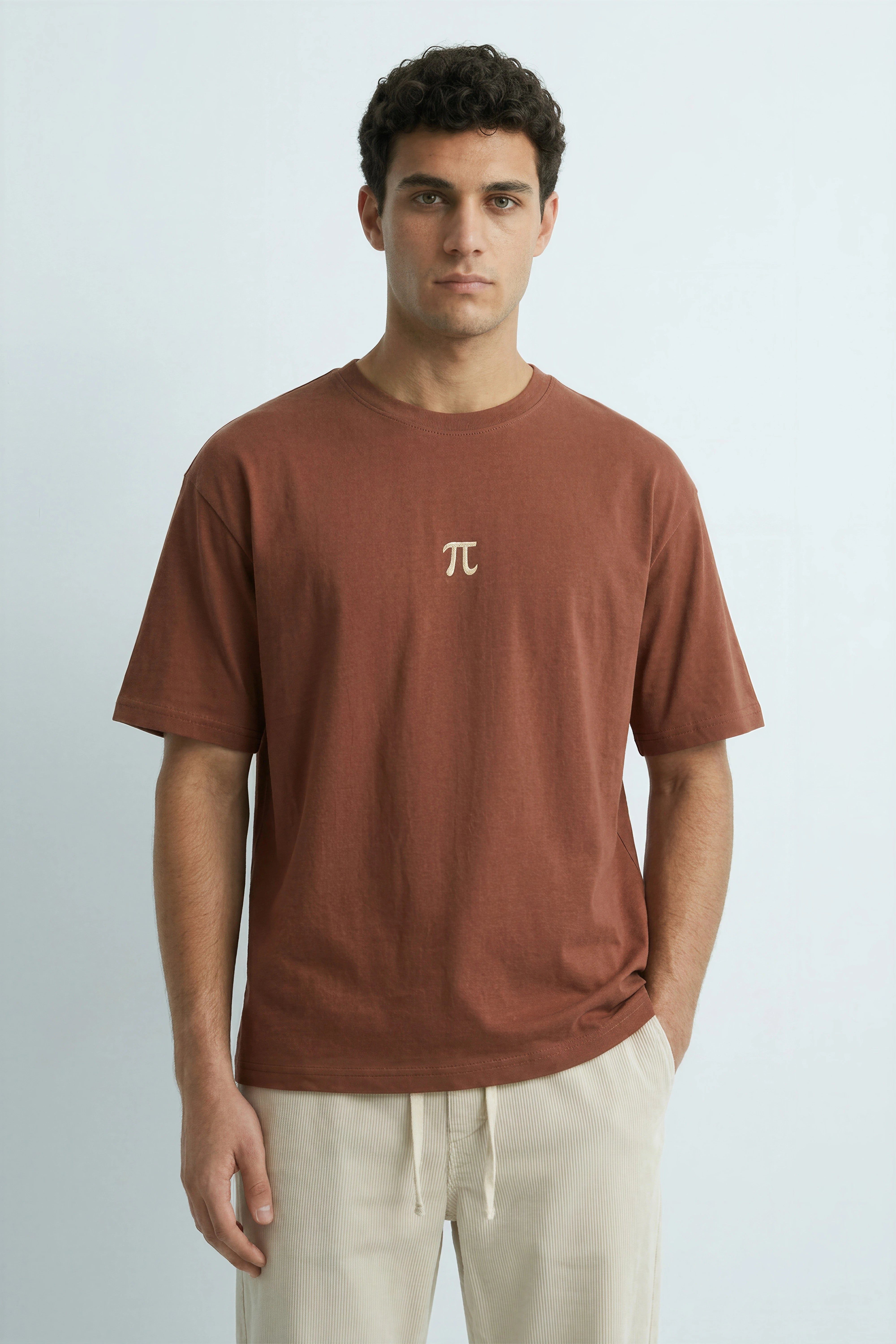 Relaxed Fit Pie Brown T‑Shirt for Men