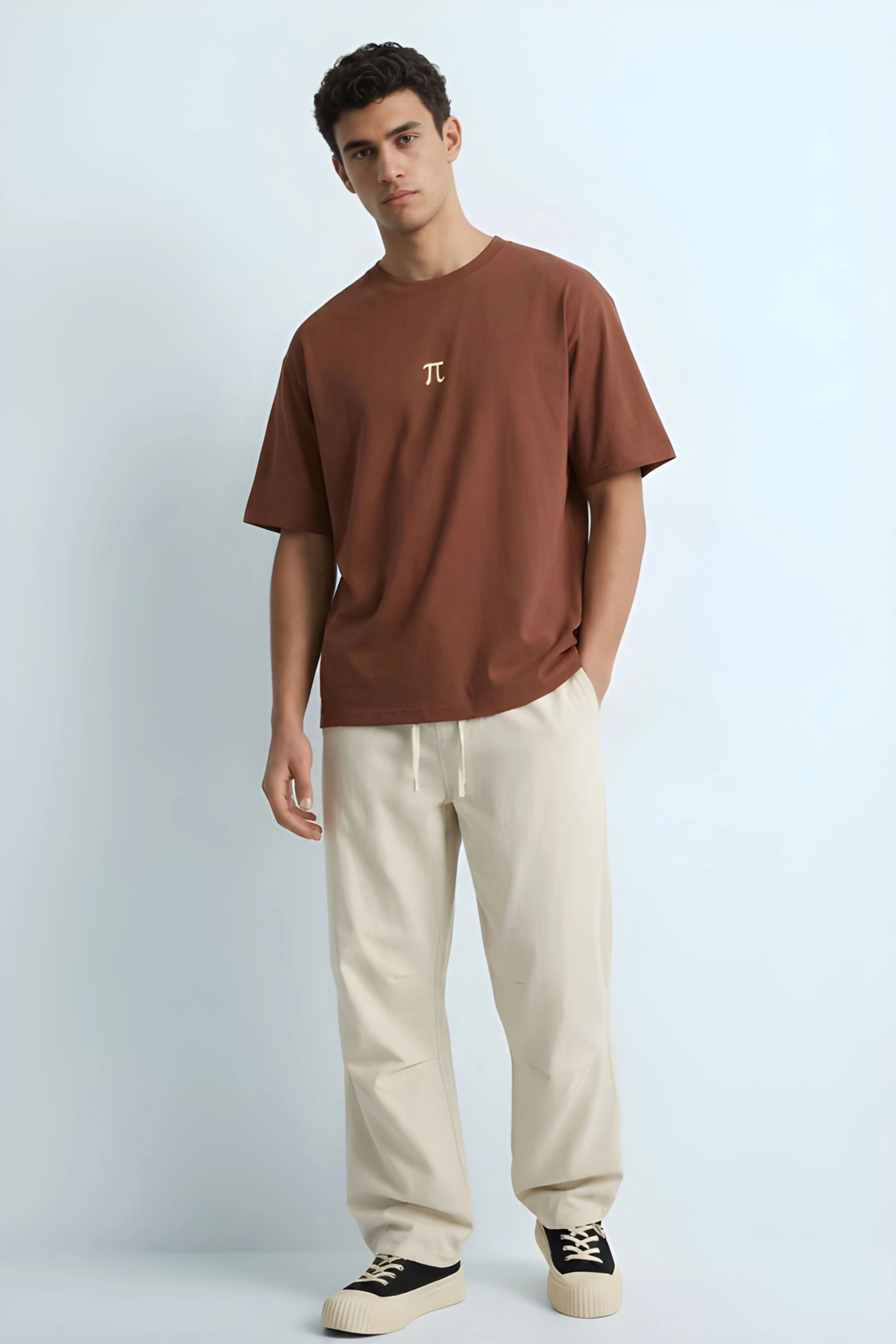 Relaxed Fit Pie Brown T‑Shirt for Men