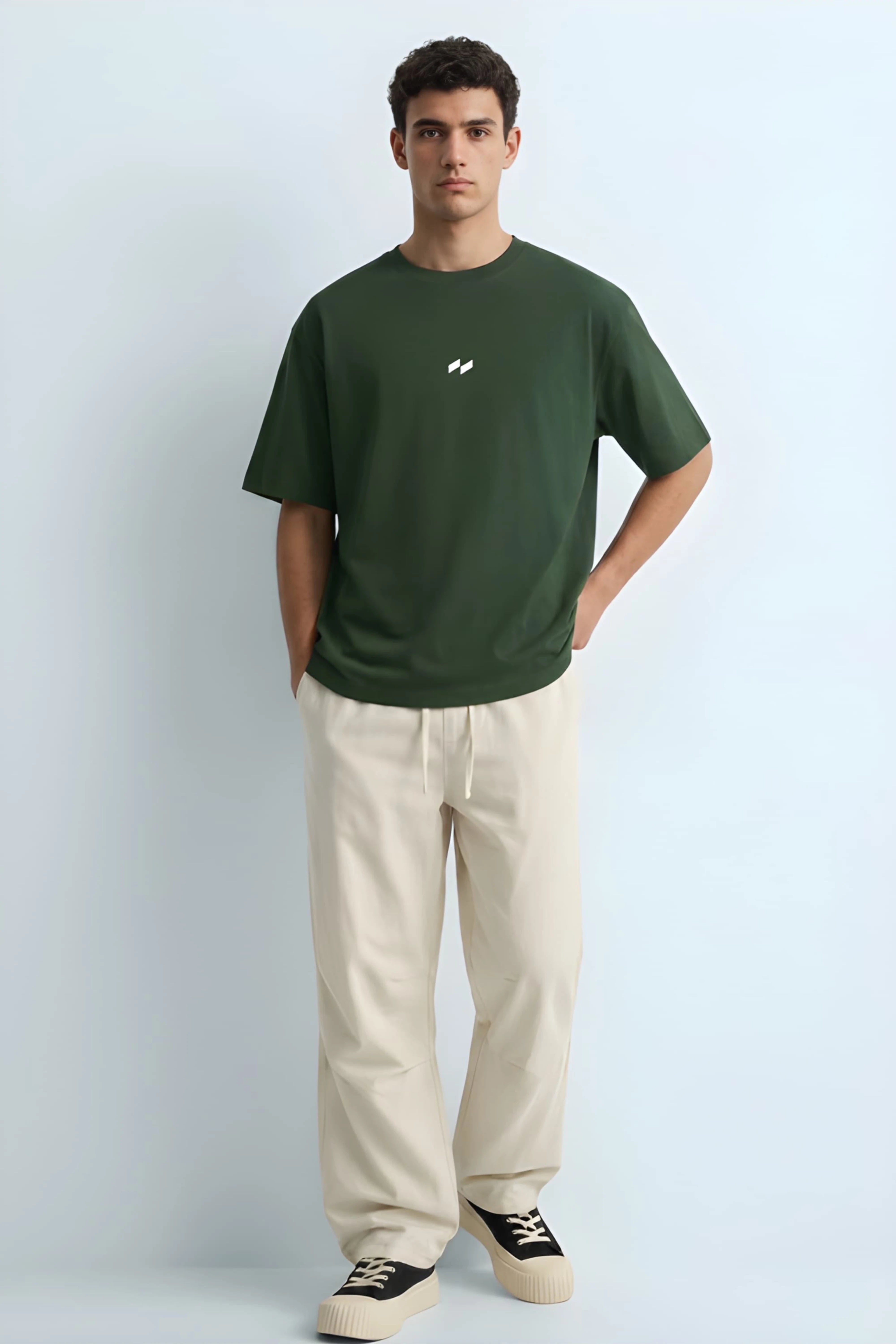 Relaxed Fit Null Green T-Shirt for Men