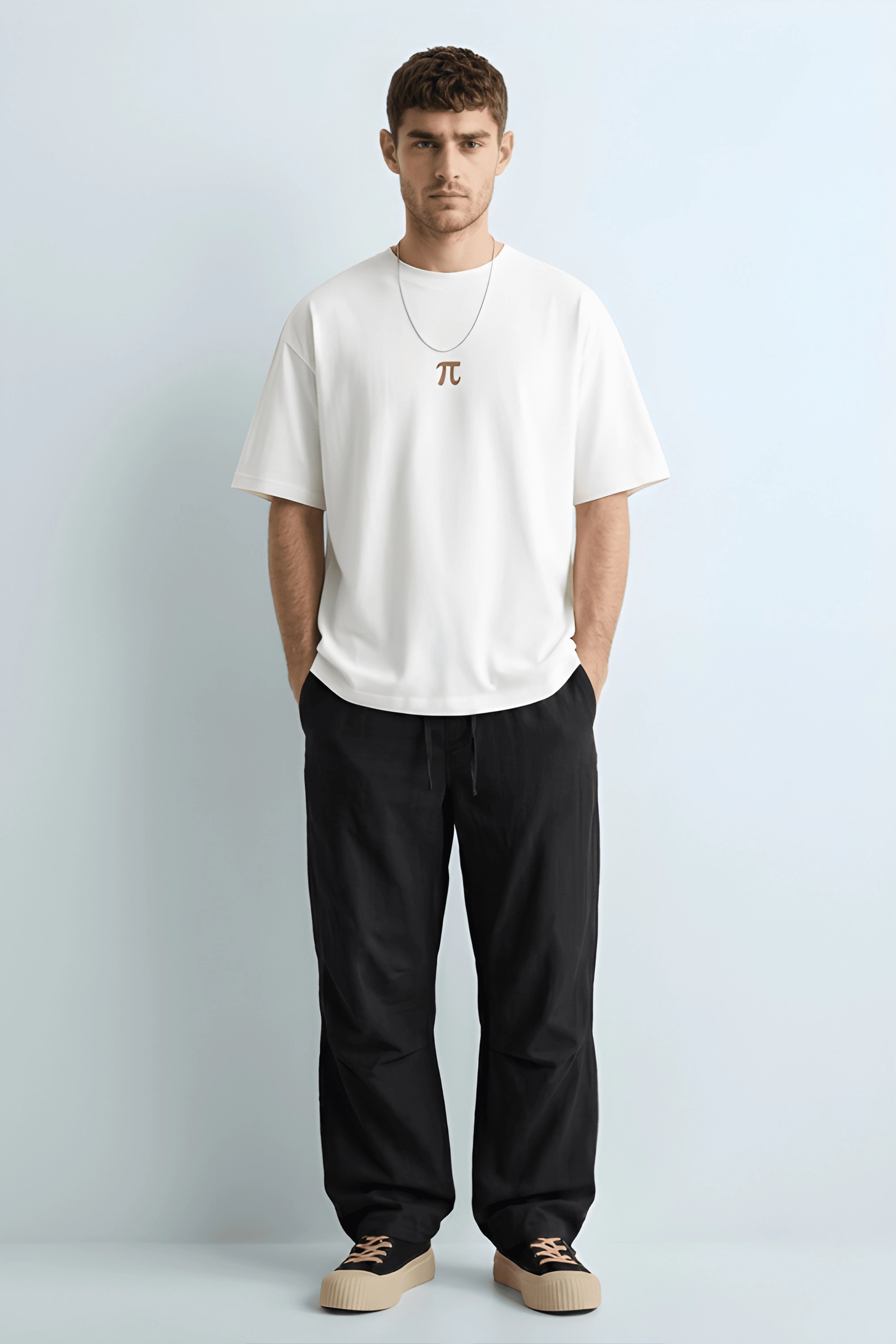 Relaxed Fit Pie White T‑Shirt for Men