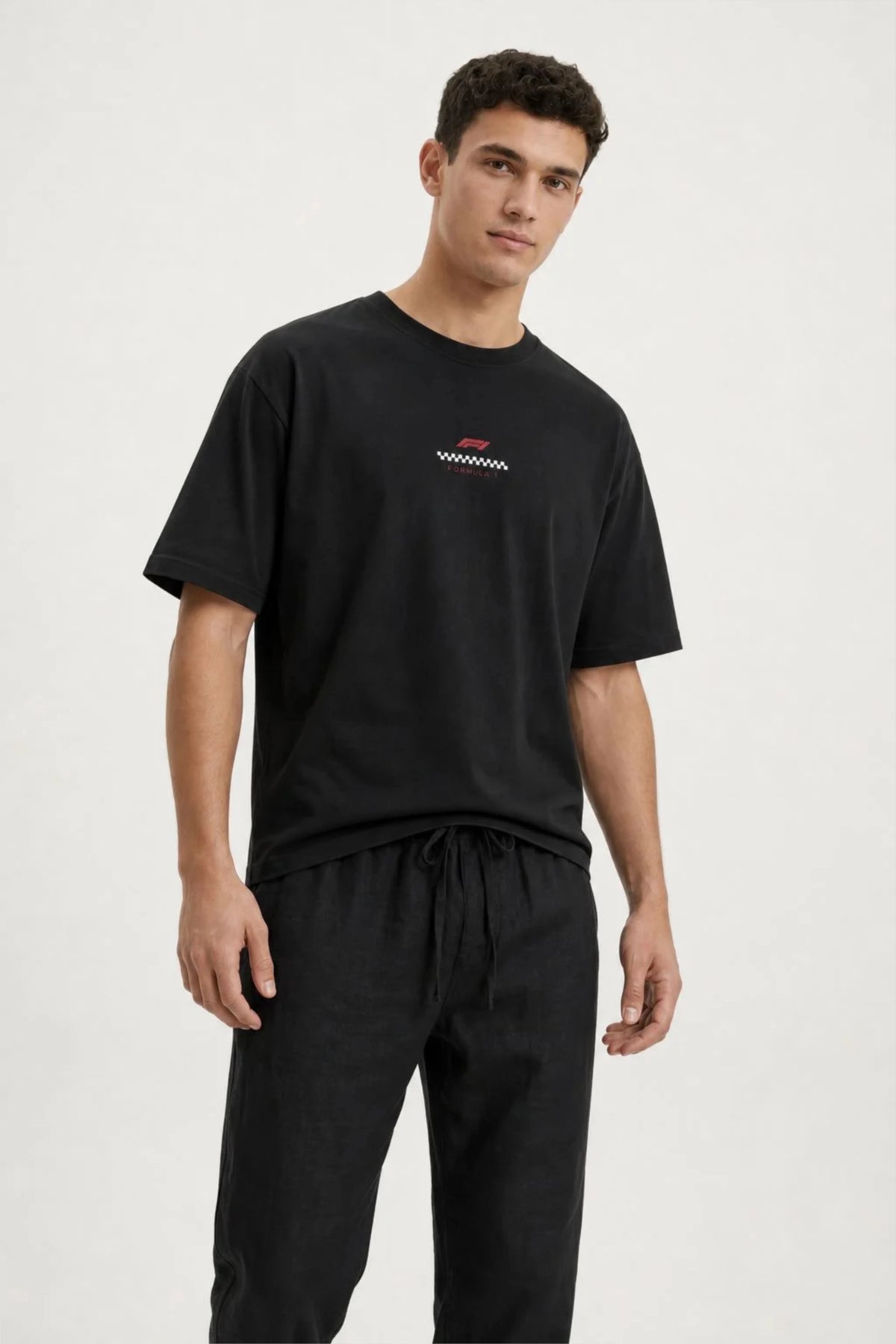 ⁠Charles Leclerc T-Shirt Oversized Fit Black 240 GSM Cotton