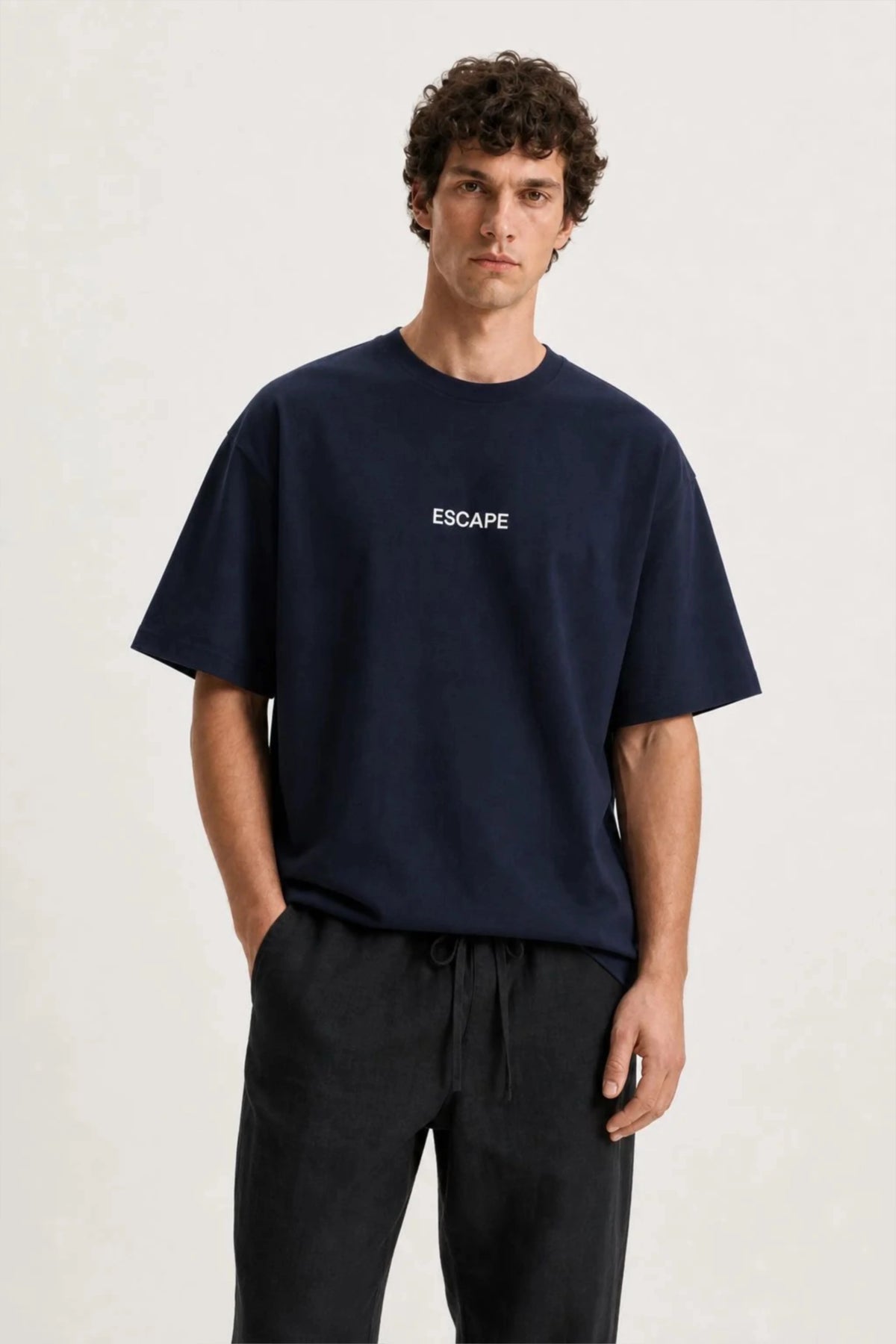 Men's Blue Escape Oversized T-Shirt