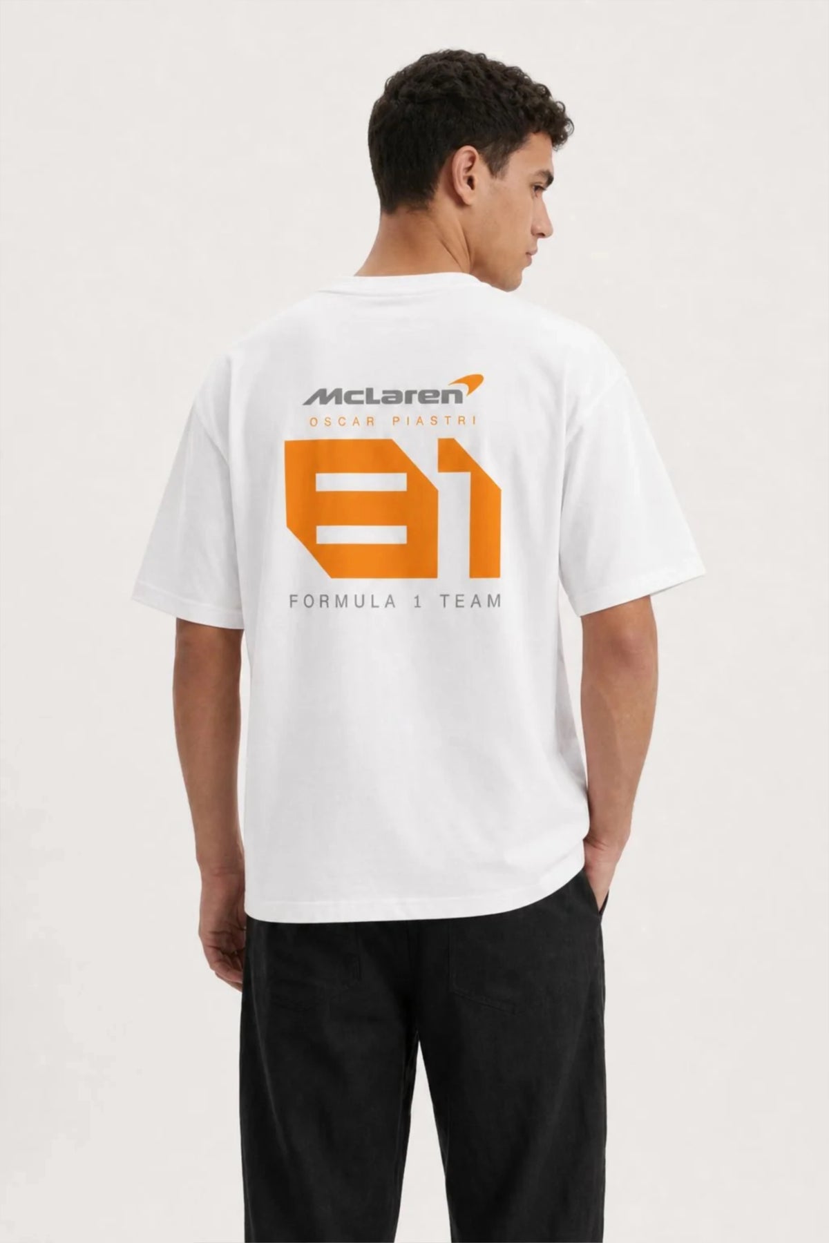 Oscar Piastri T-Shirt Oversized Fit White 240 GSM Sustainable Cotton