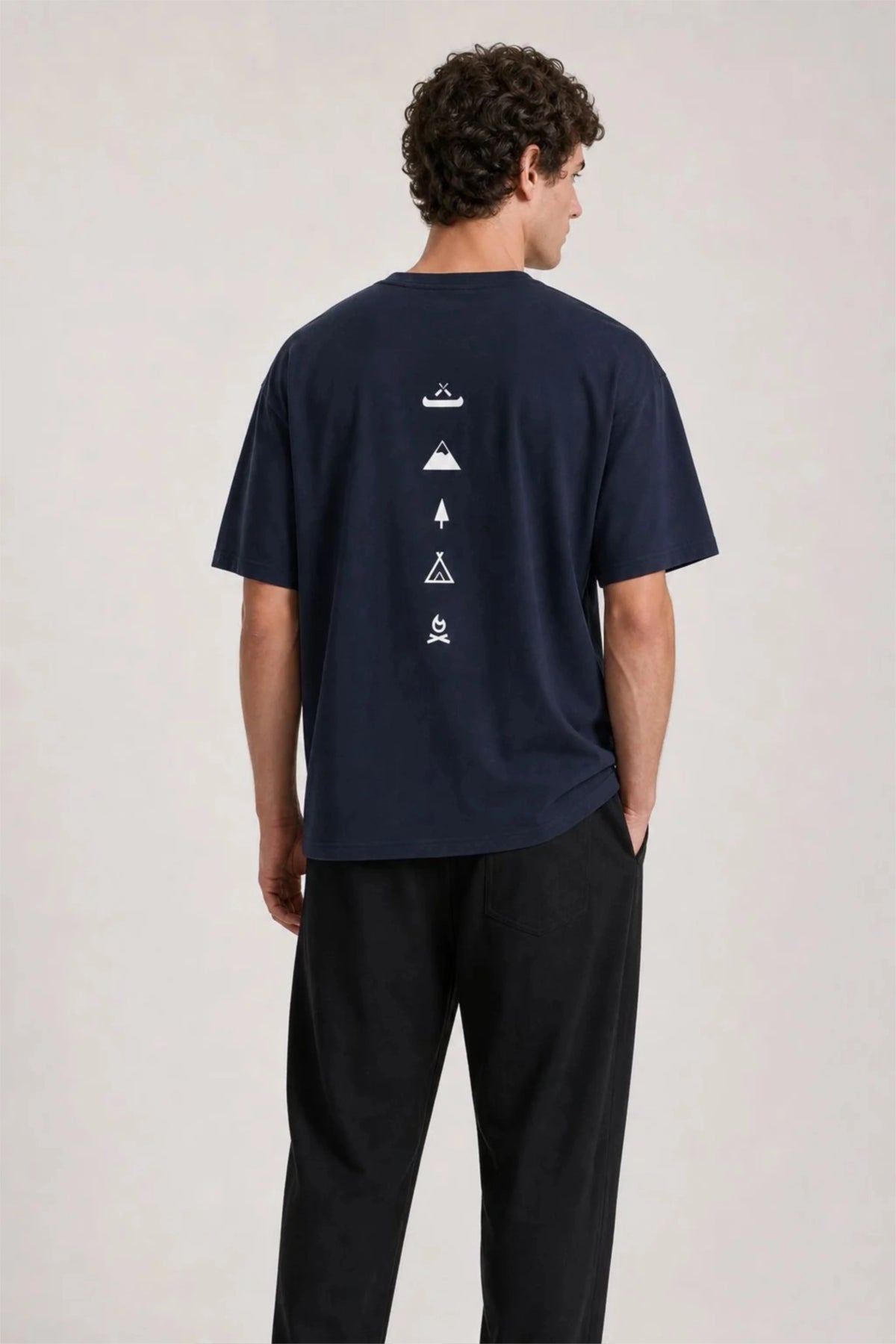 Men's Blue Escape Oversized T-Shirt