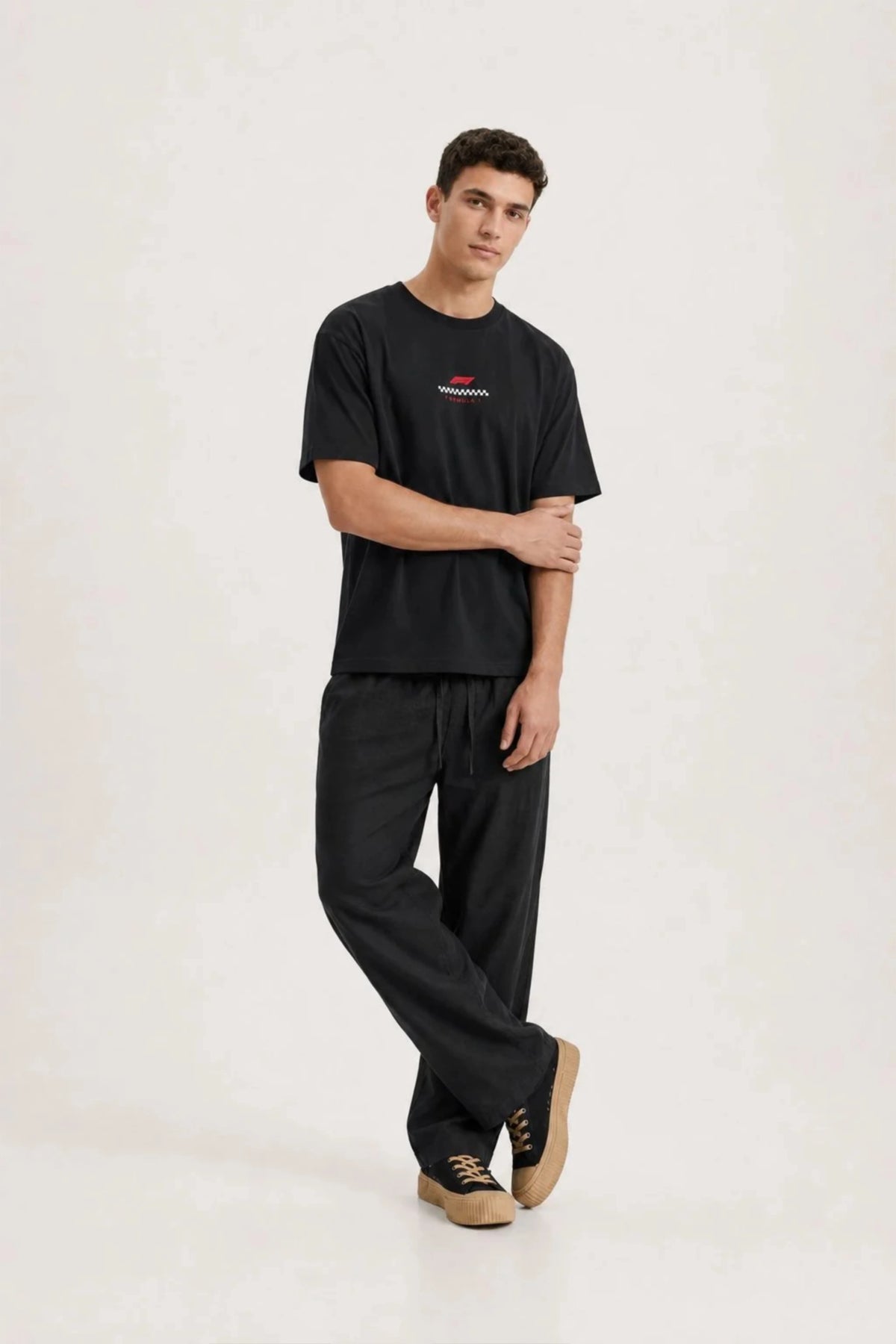 ⁠Charles Leclerc T-Shirt Oversized Fit Black 240 GSM Cotton