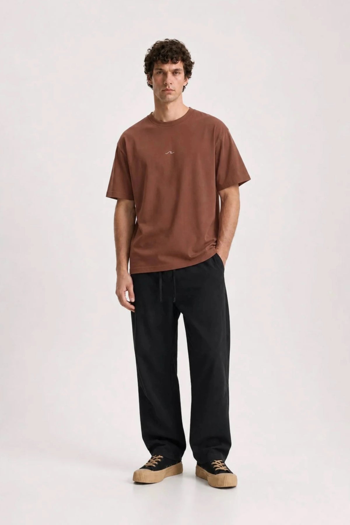 Men's Brown Born to Discover Oversized T-Shirt