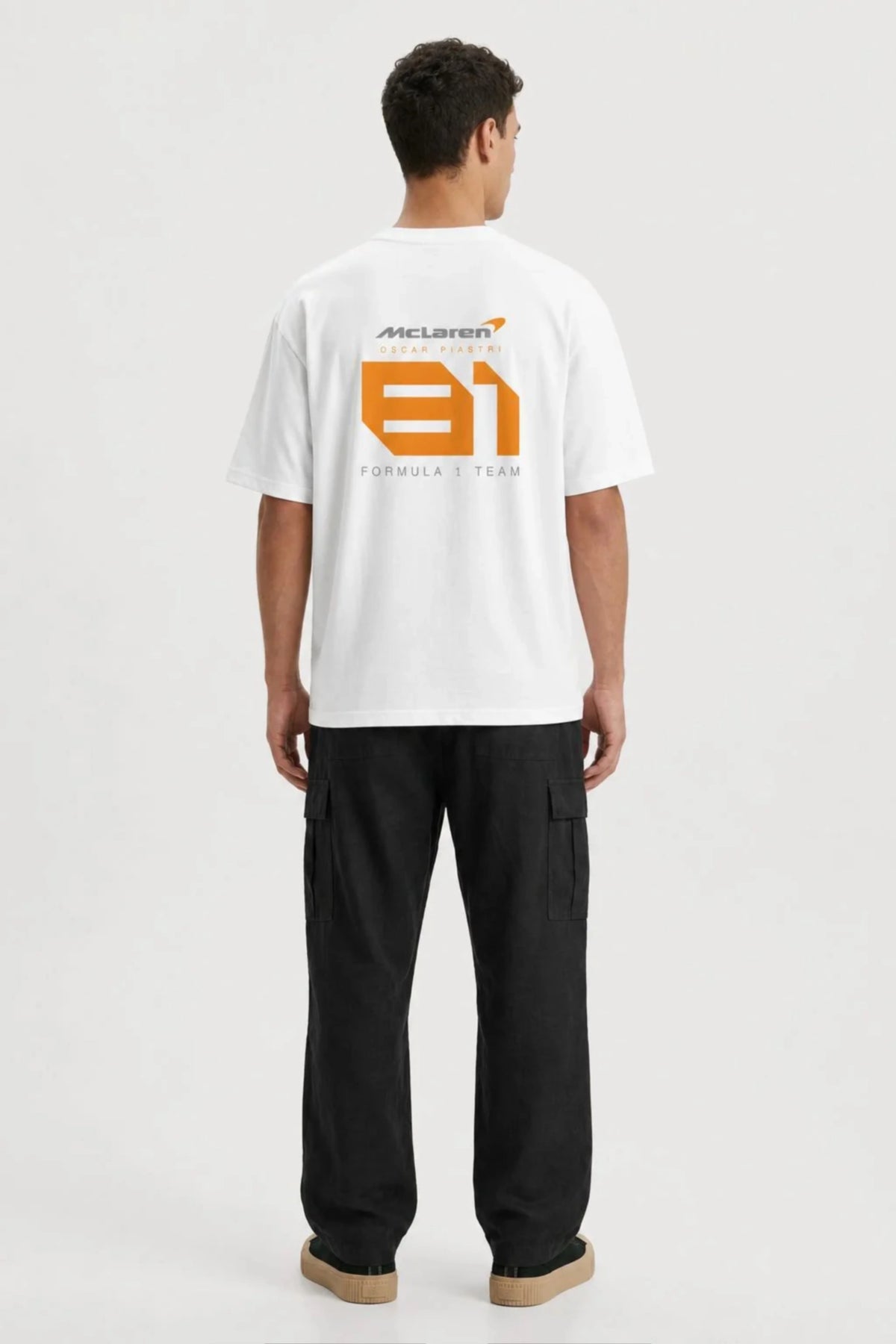 Oscar Piastri T-Shirt Oversized Fit White 240 GSM Sustainable Cotton
