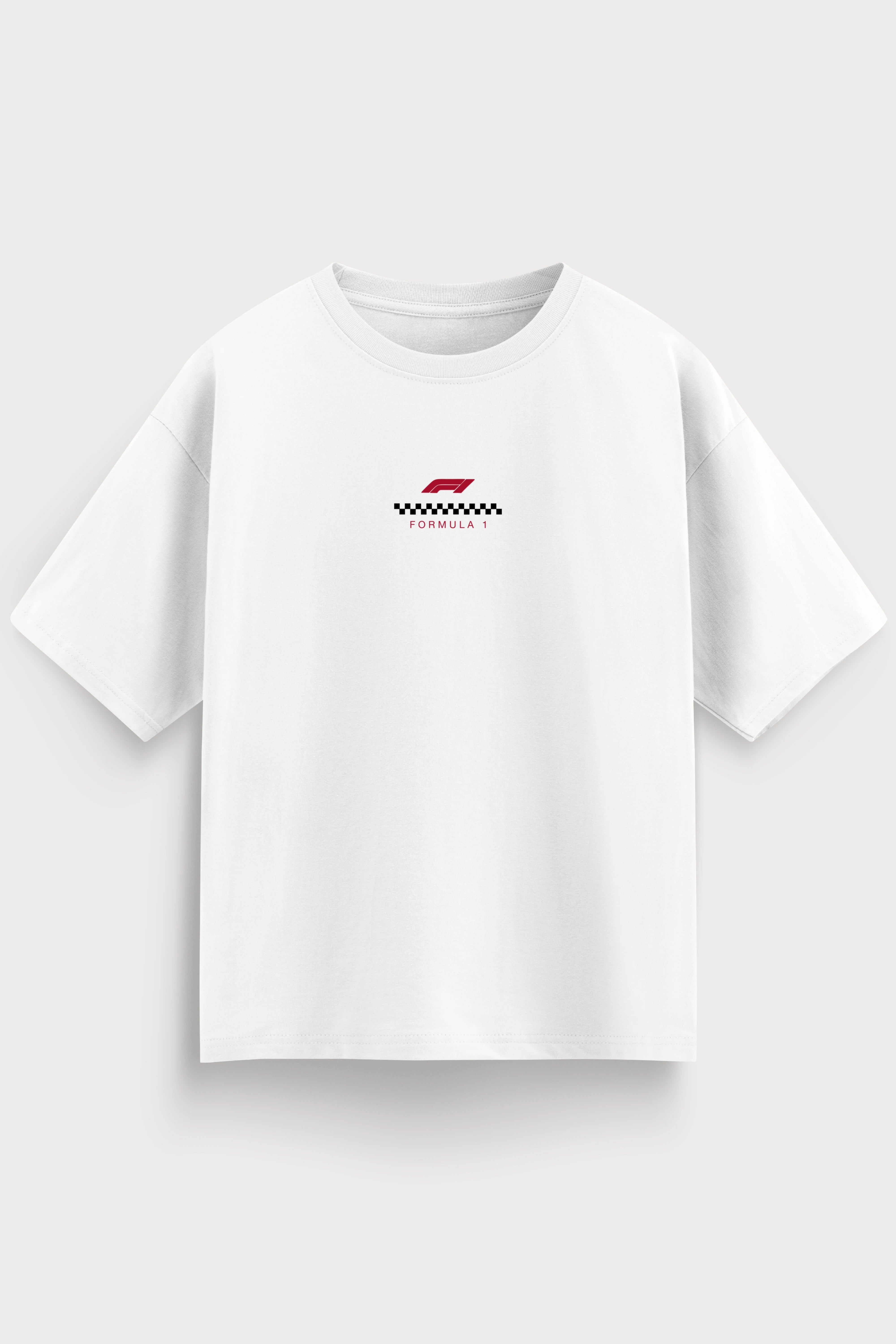 Men's White Formula 1 Oversized T-Shirt