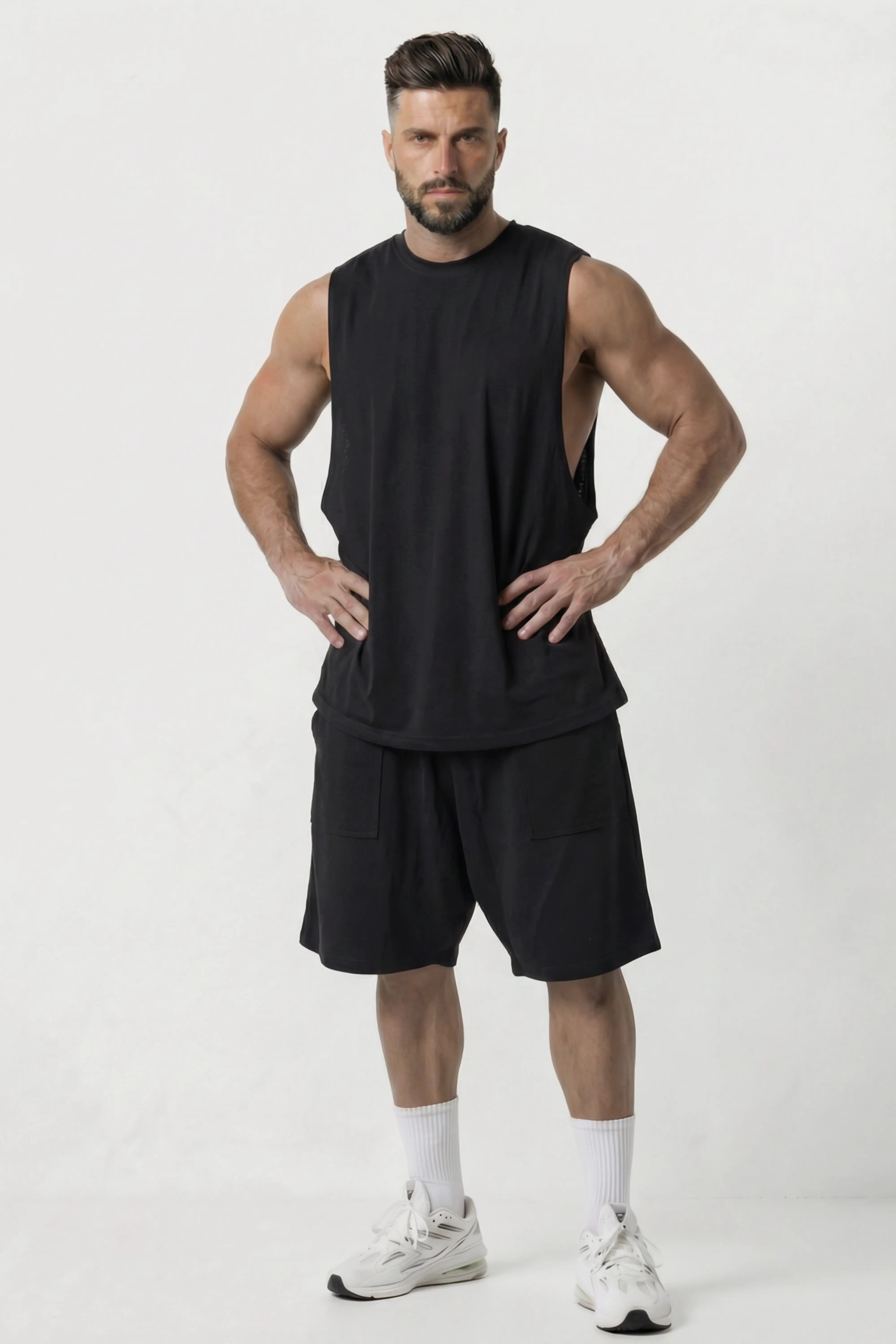 Men’s Black loosefit bamboo cotton co-ord set