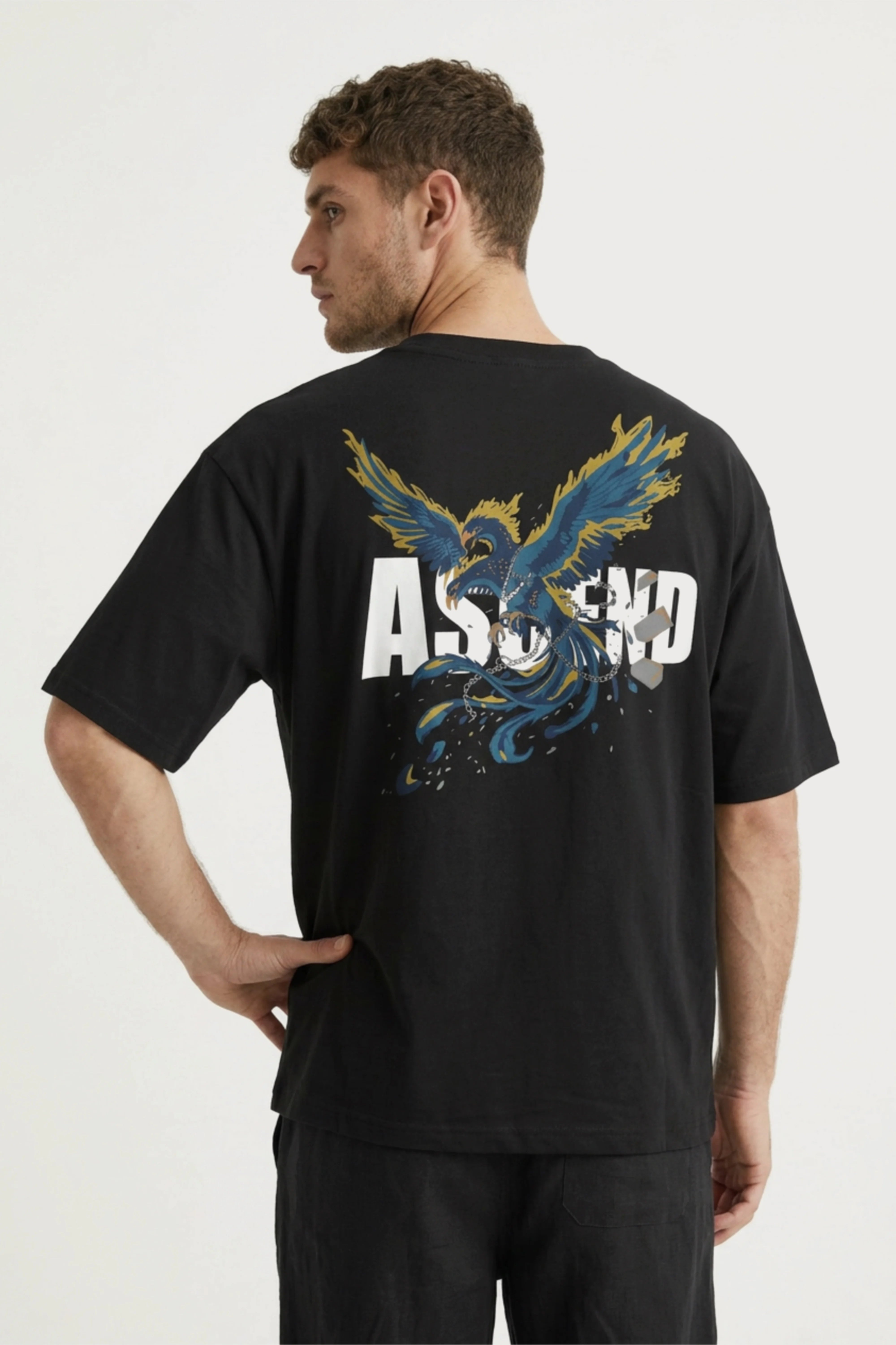 Men's Black Ascend Oversized Fit T-Shirt