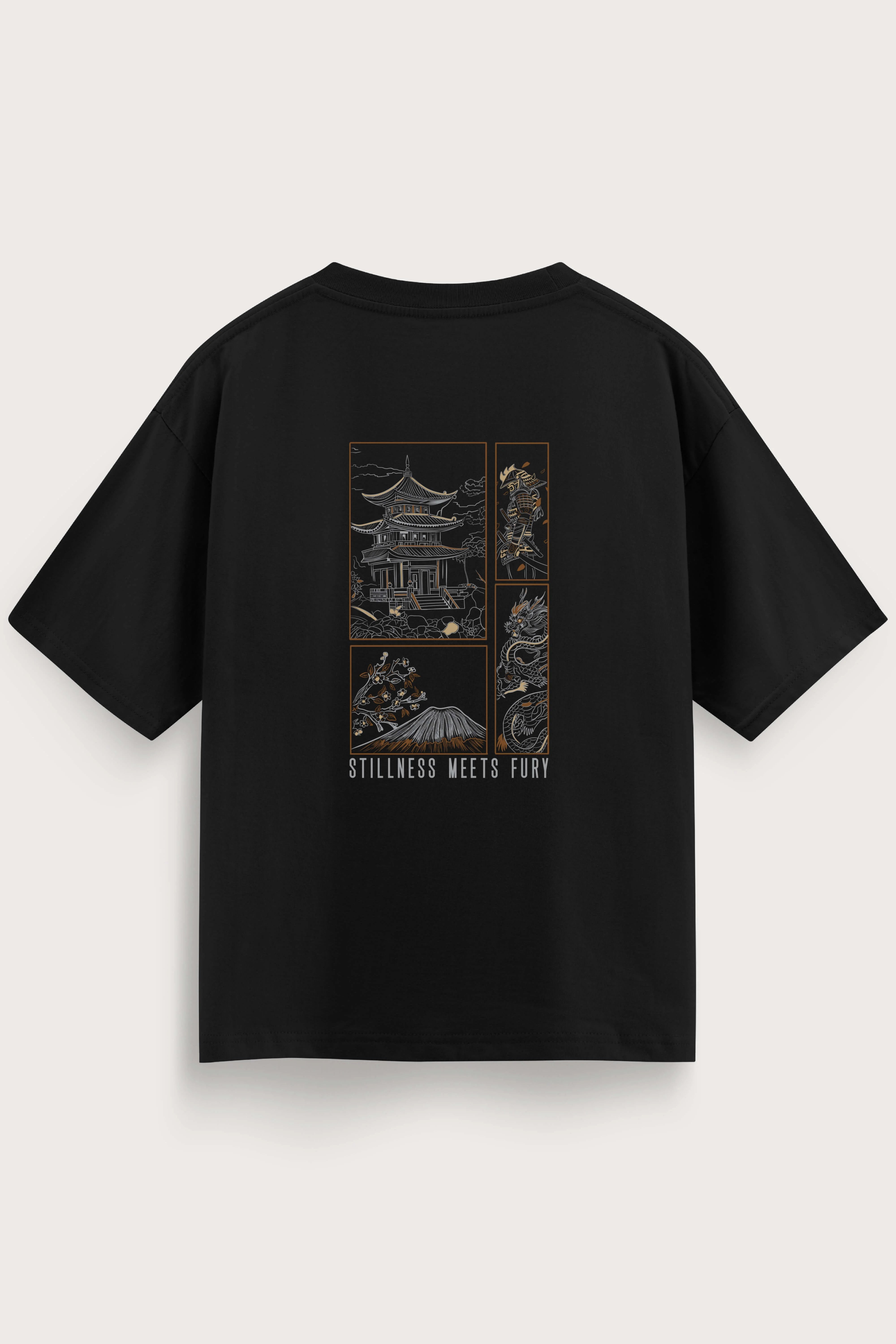 Men's Black Fury Oversized T-Shirt