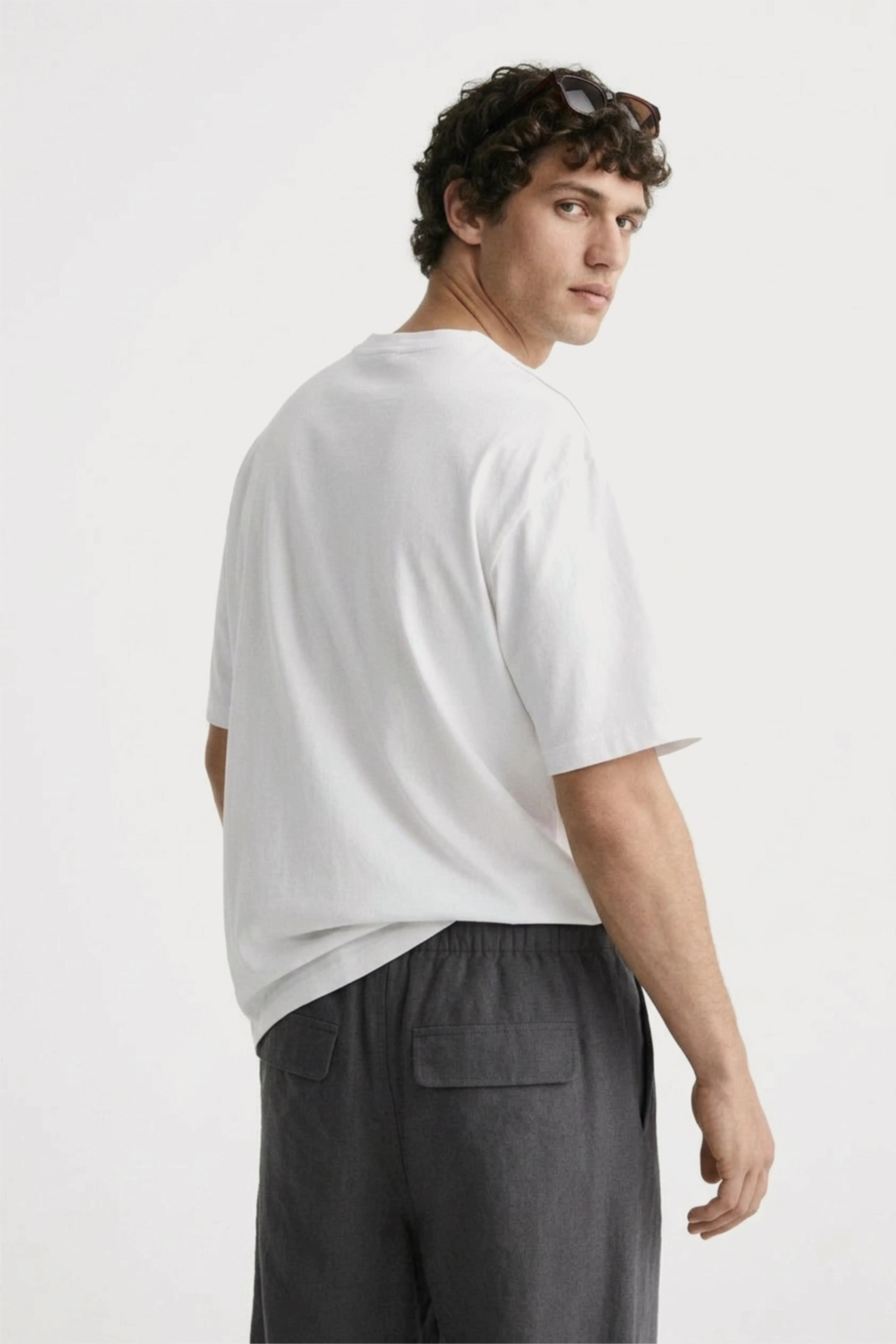 Men’s charcoal loosefit twill cotton joggers