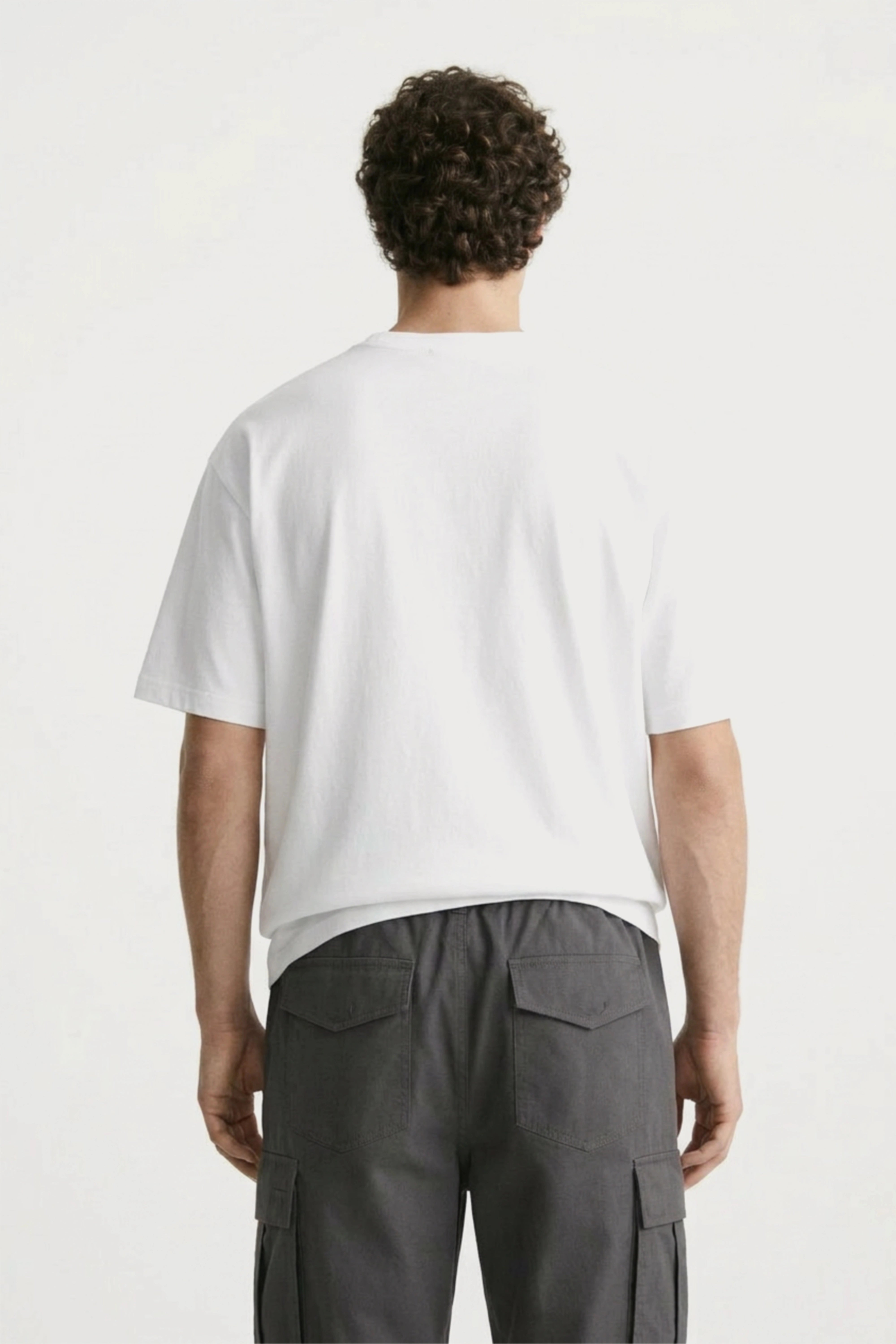 Men’s charcoal loosefit twill cotton cargo pants