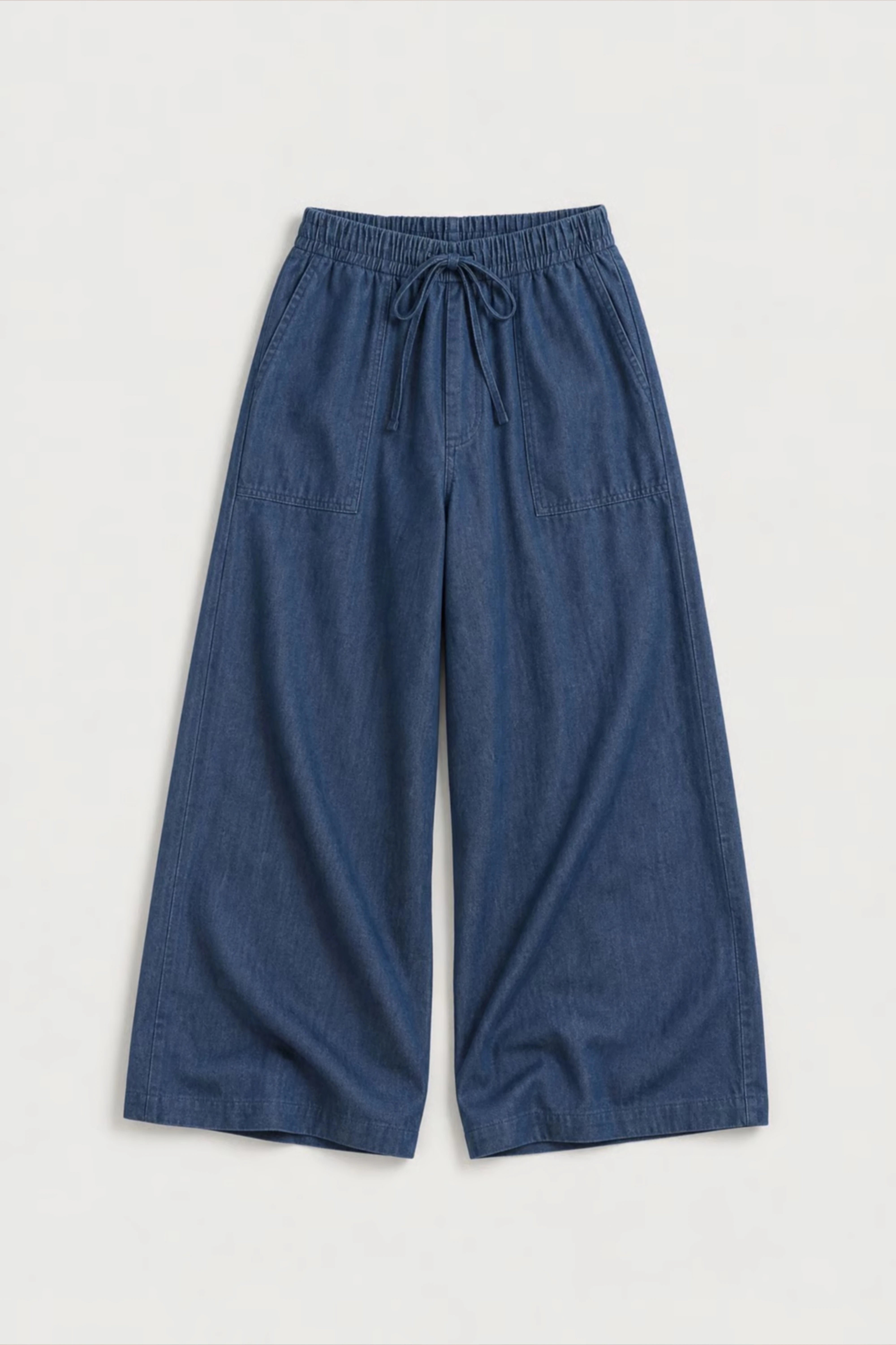 Women's Baggy Denim Joggers With Patch Pockets
