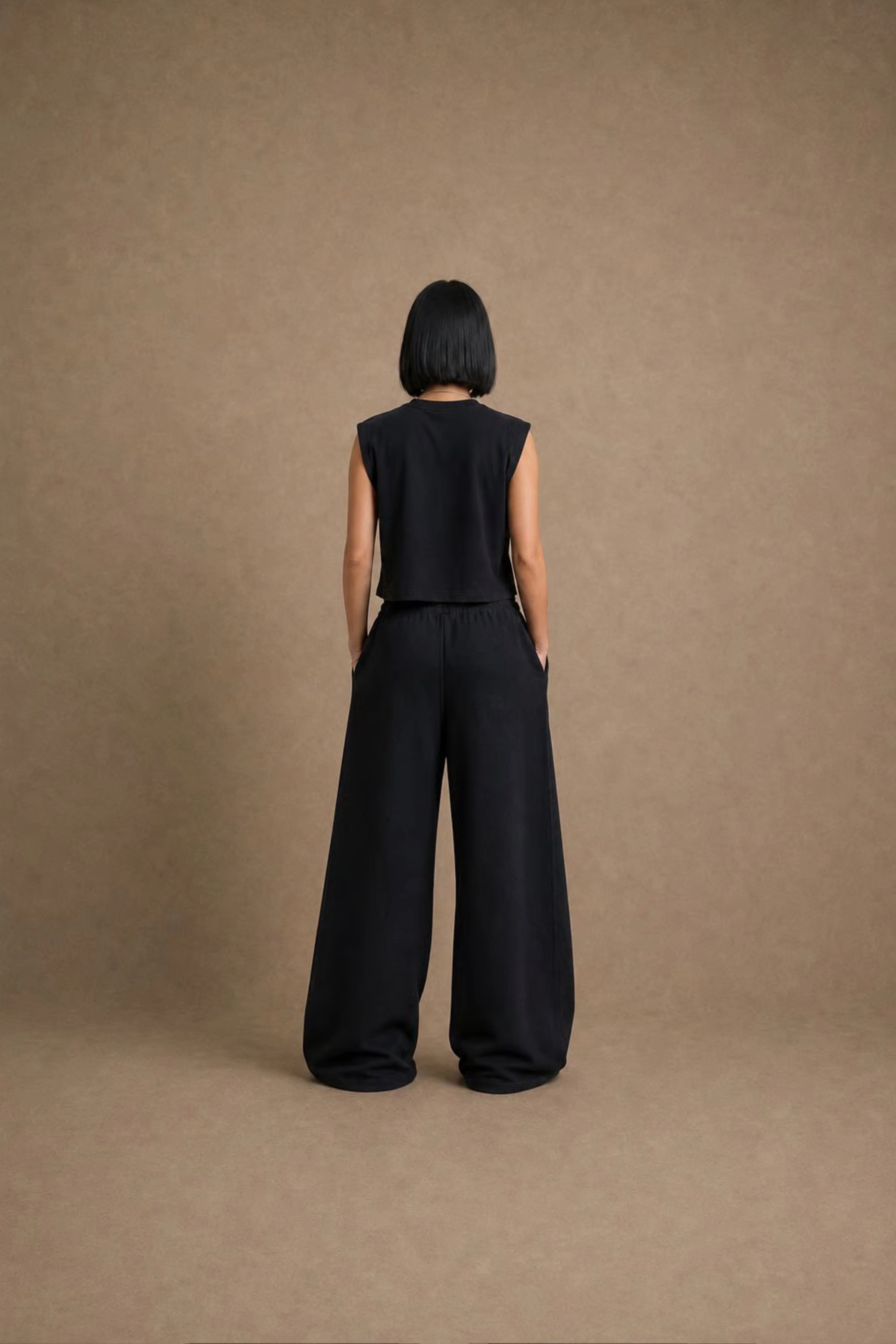 Women's Black Soft Knit Baggy Joggers