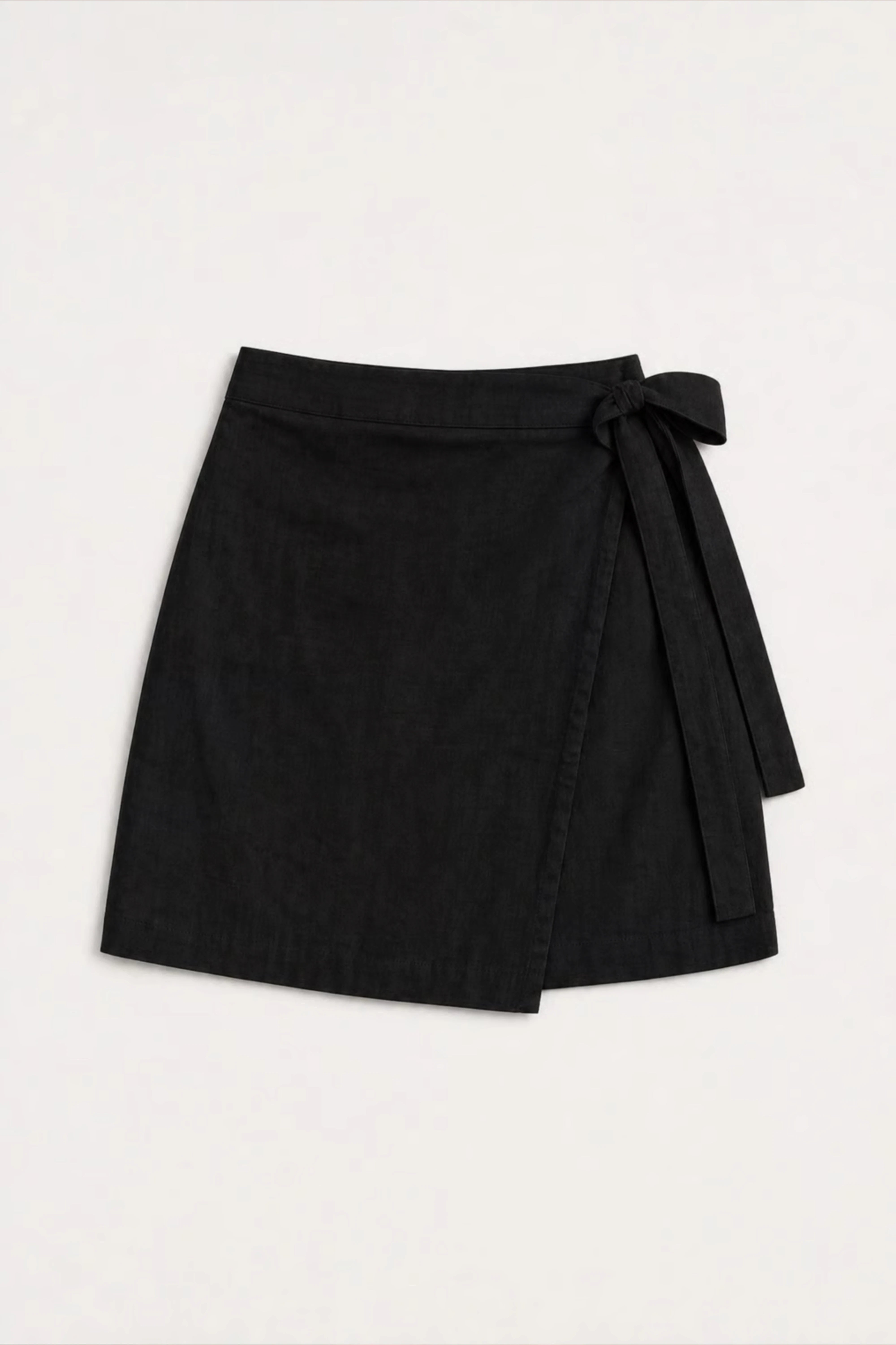 Women's Black Wrap Mini Skort With Side Tie