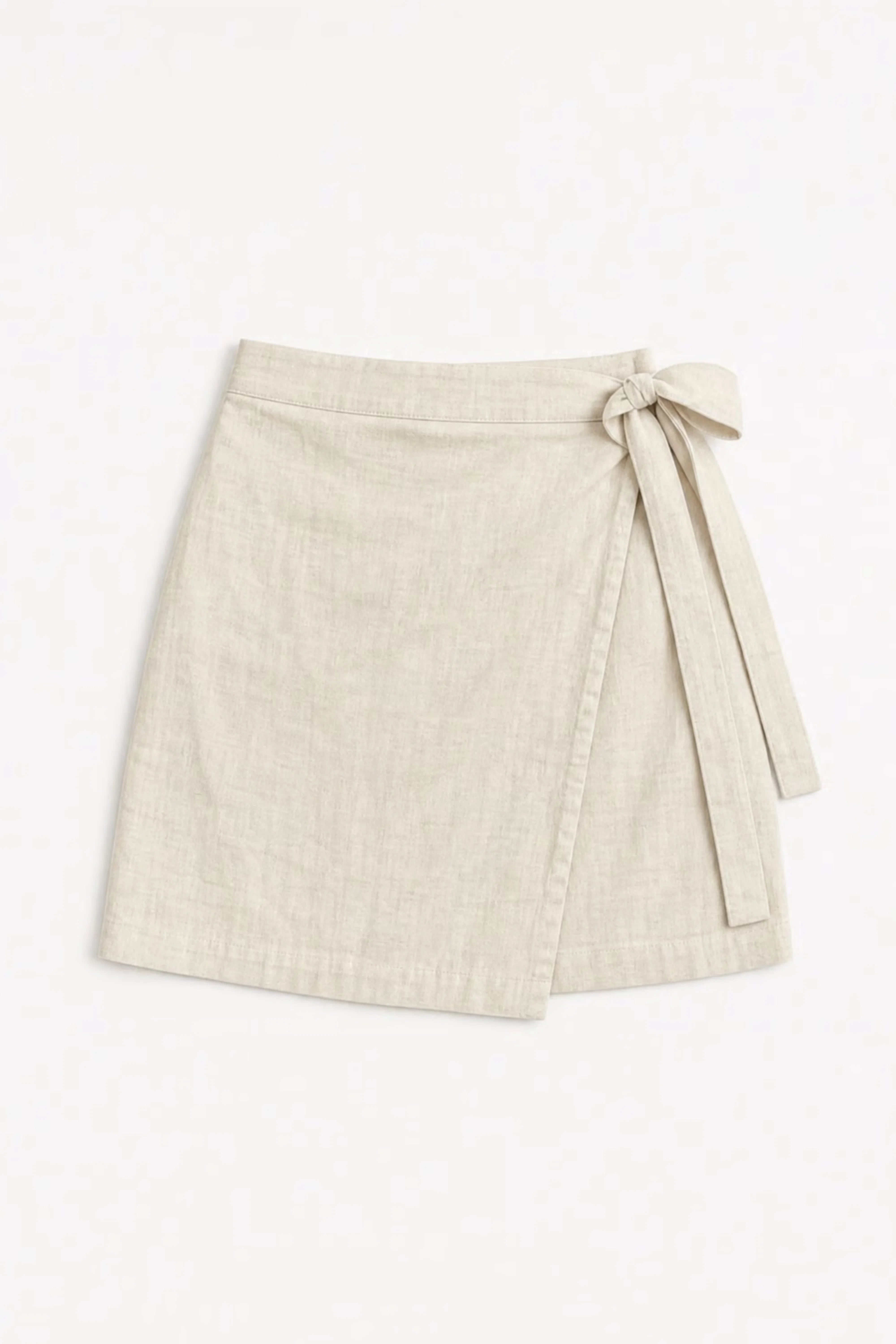 WOMEN'S OFF WHITE WRAP Mini SKORT WITH SIDE TIE