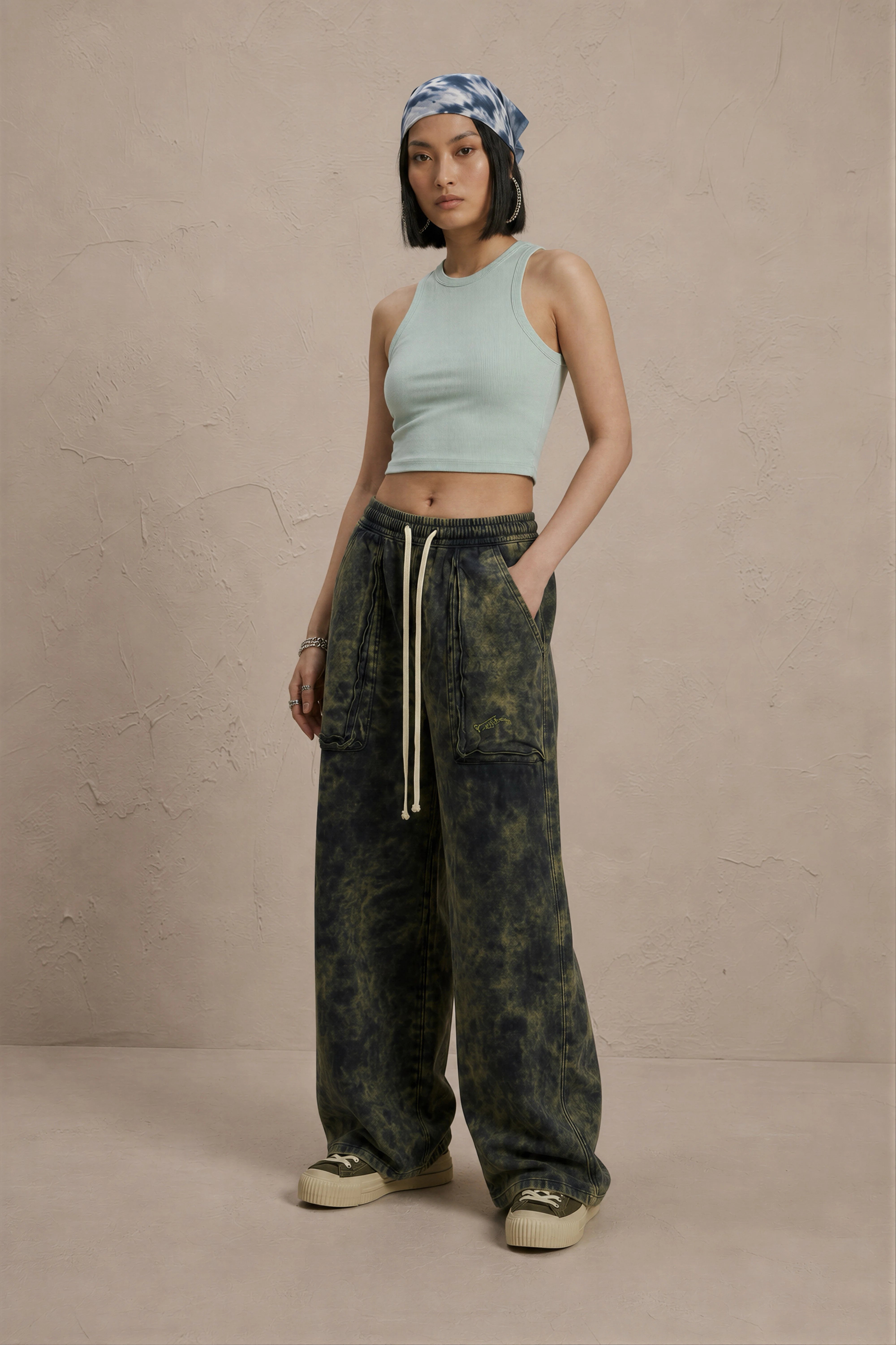 Women's Mint Green sleeveless ribbed cotton crop top