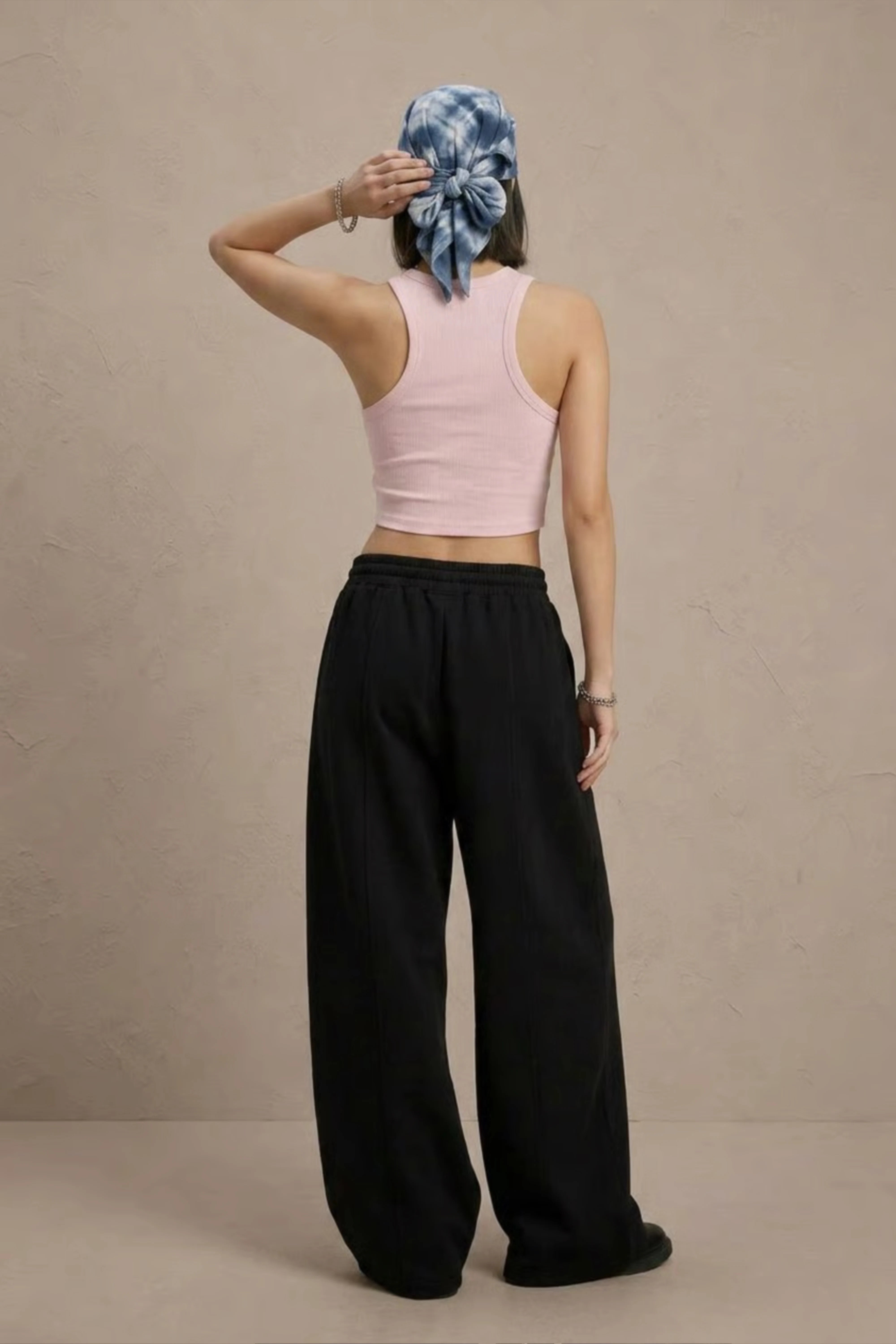 Women's Pink sleeveless ribbed cotton crop top