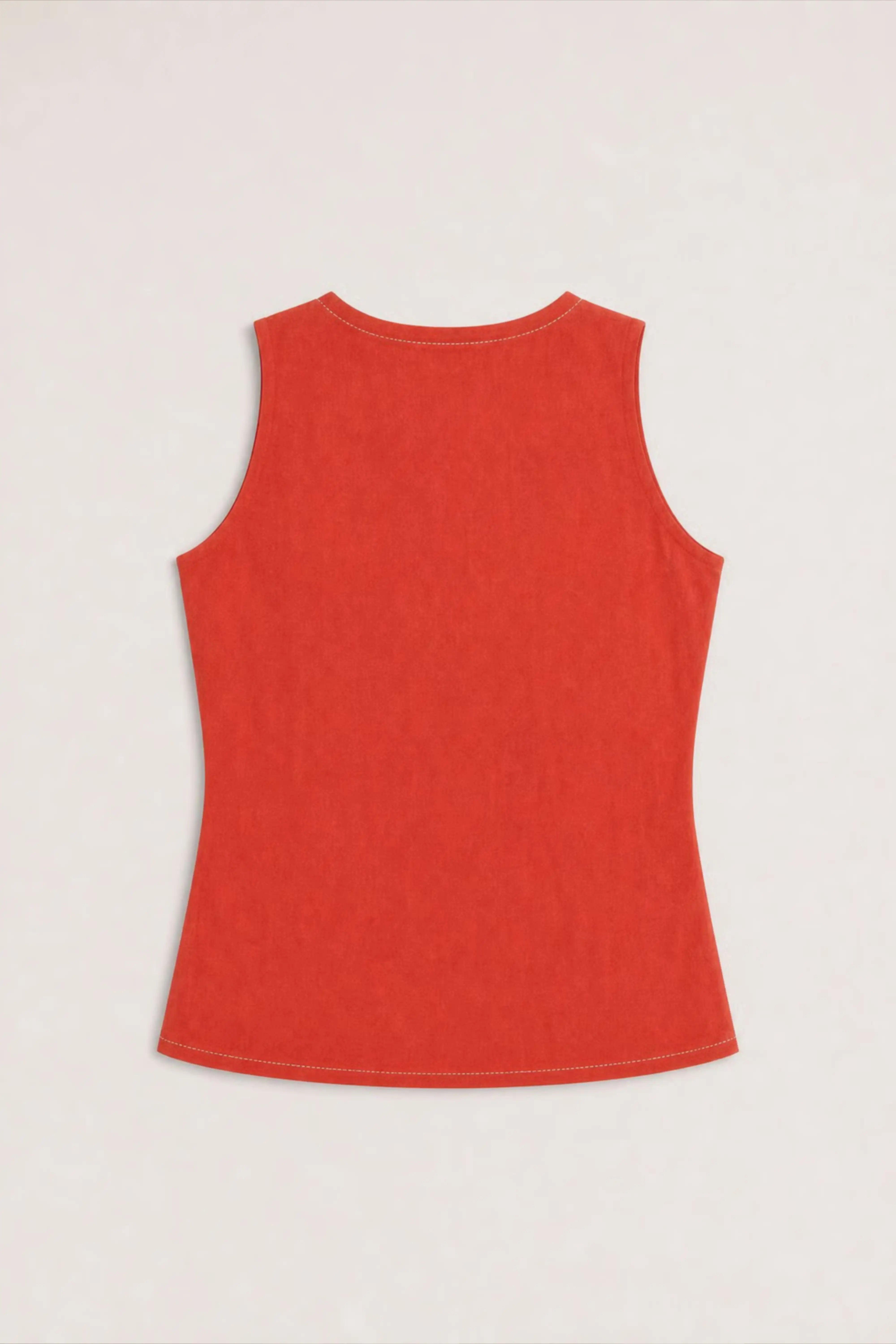 Women's Rust High-neck Seamed Halter Top