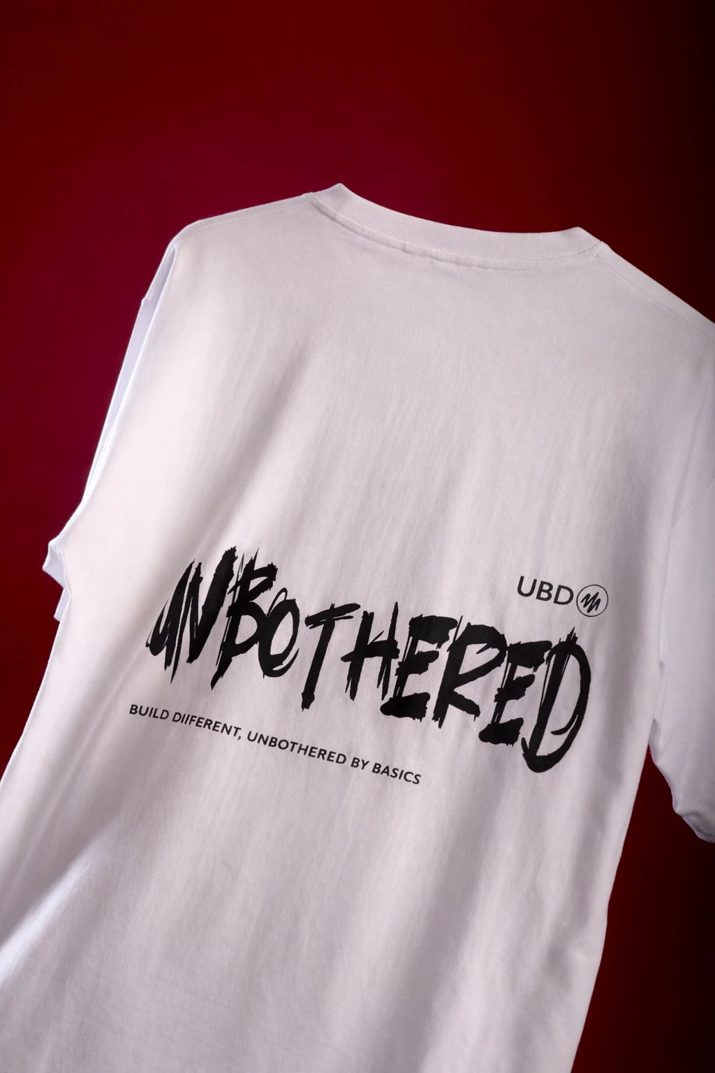 Relaxed Fit Unbothered White T-Shirt for Men