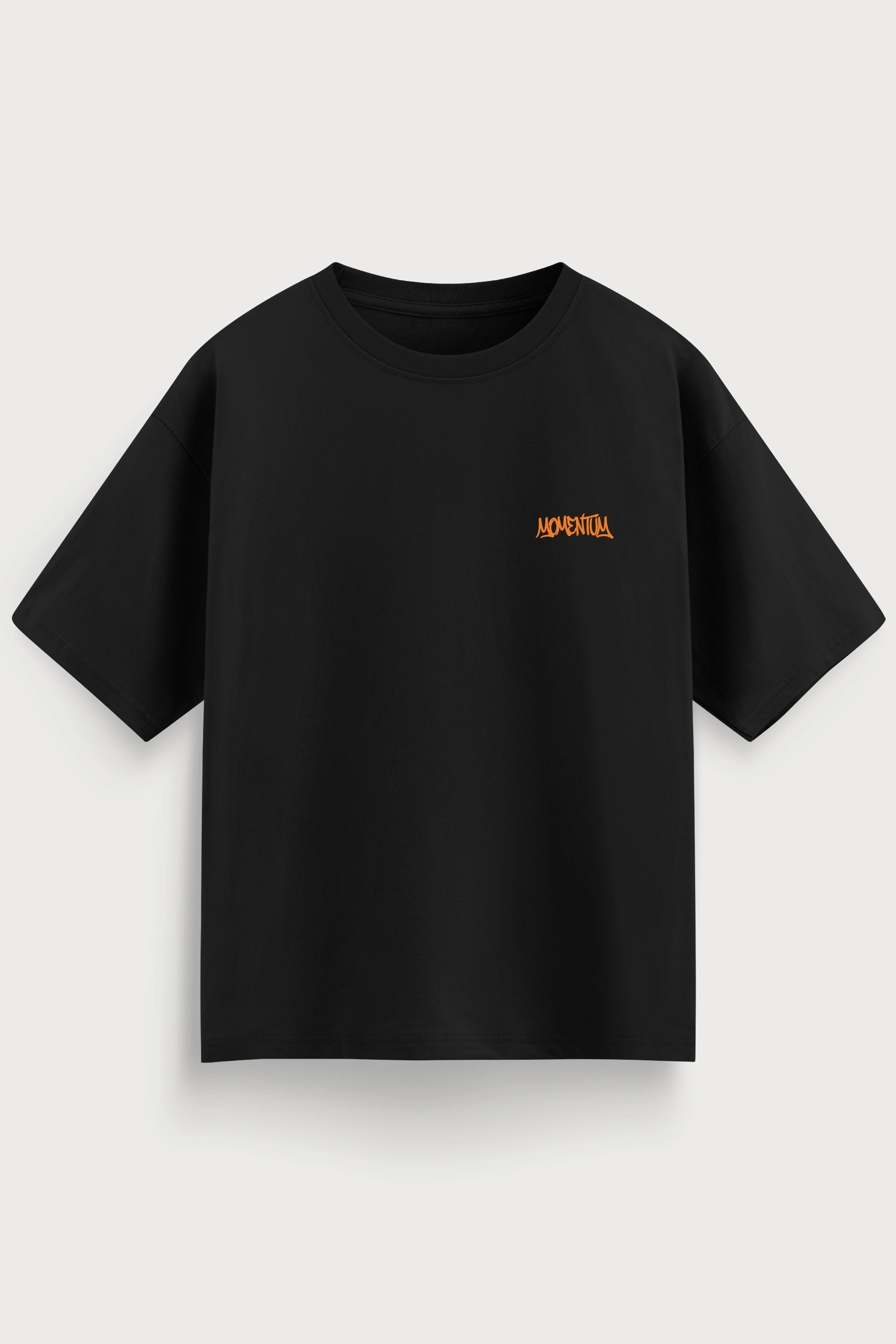 men-RelaxedFit-black-tshirt-Momentum-front