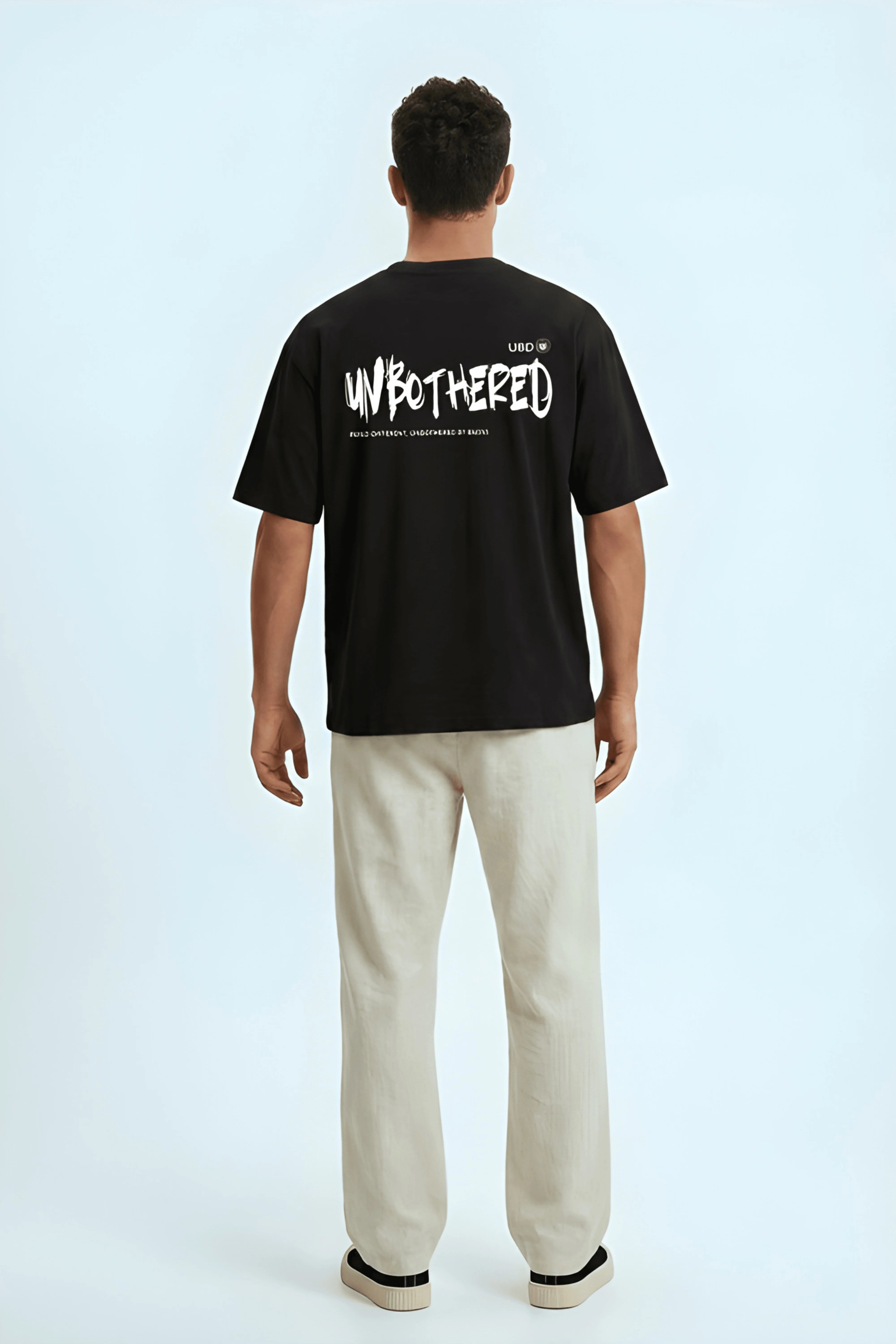 Relaxed Fit Unbothered Black T-Shirt for Men