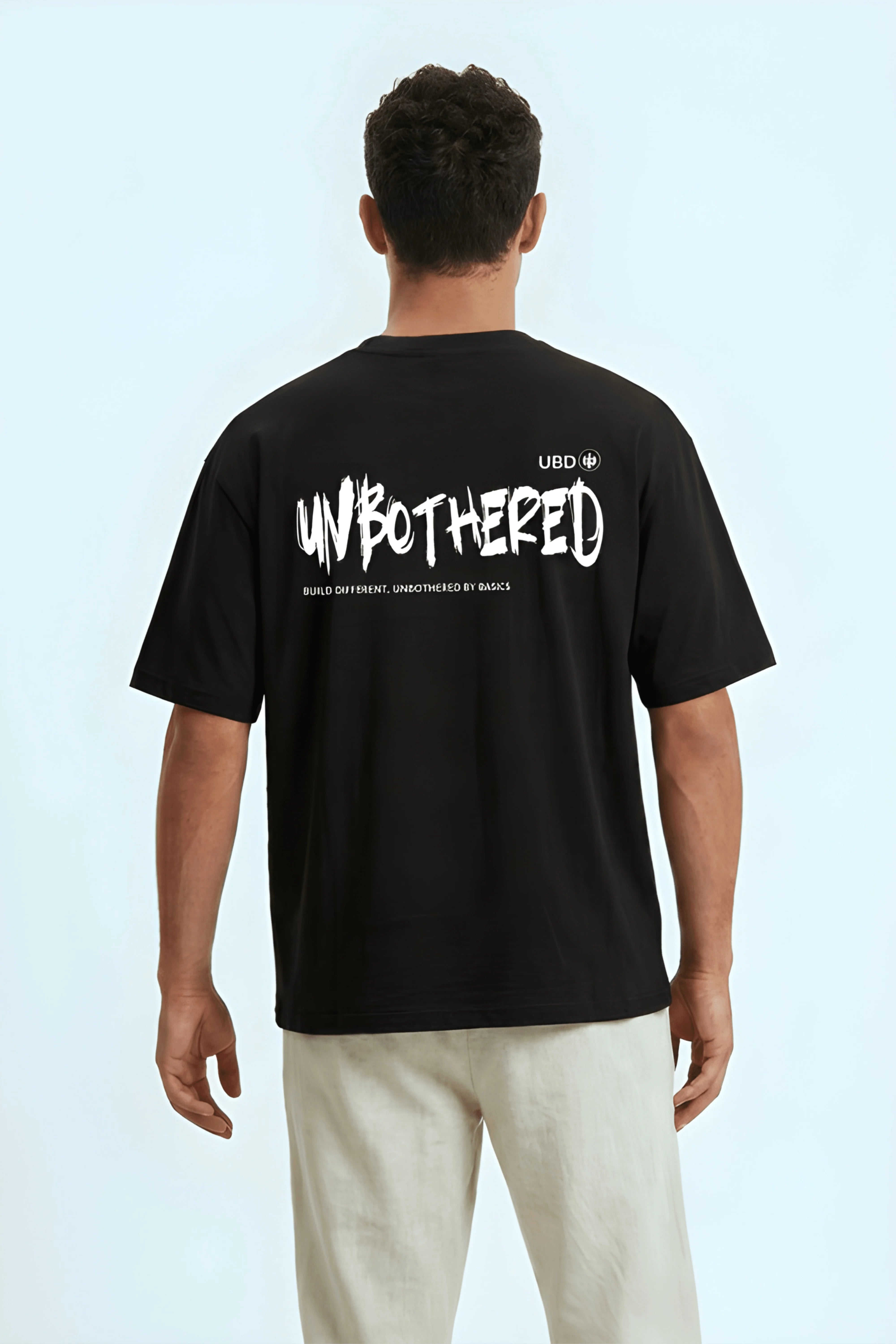 Relaxed Fit Unbothered Black T-Shirt for Men