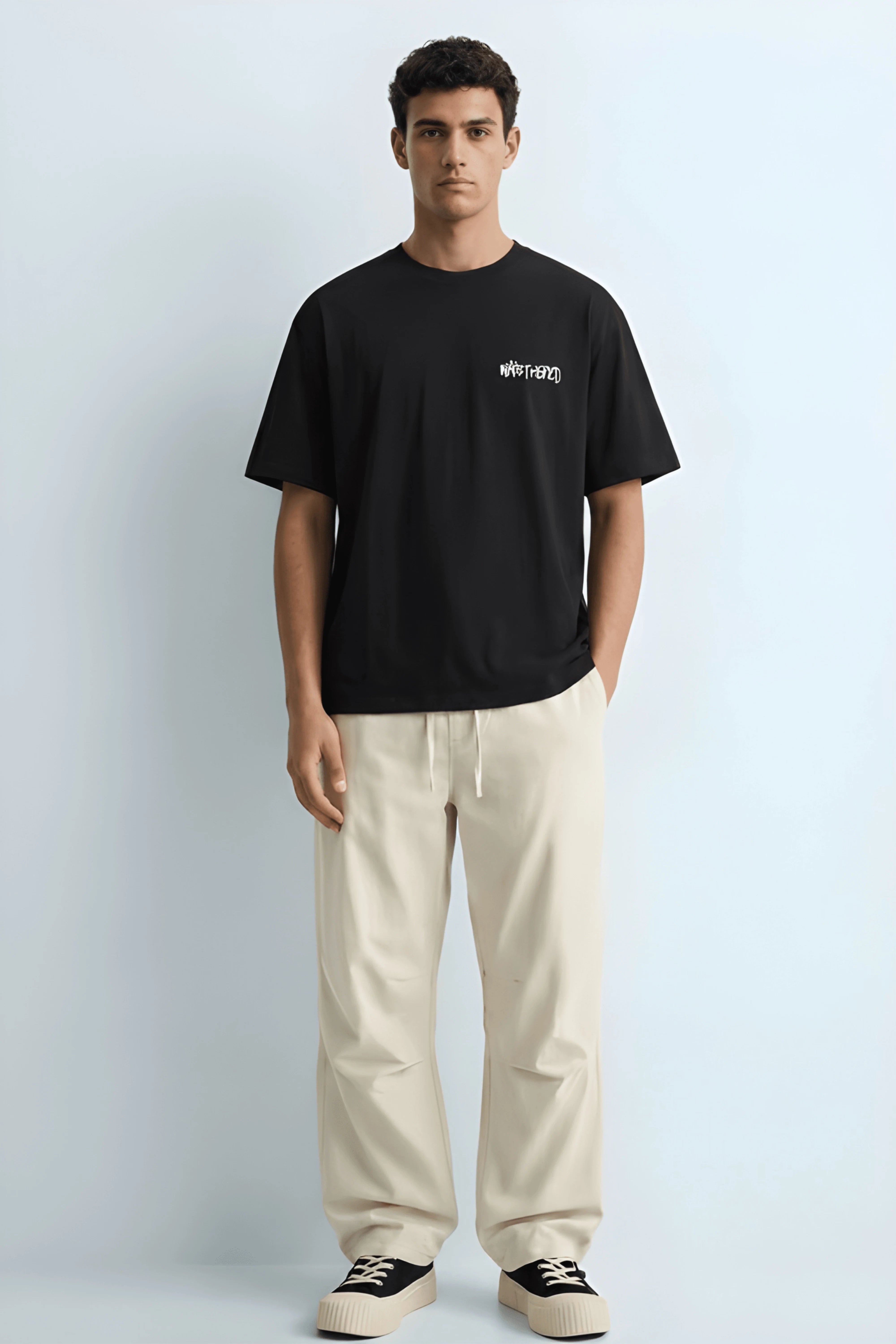 Relaxed Fit Unbothered Black T-Shirt for Men