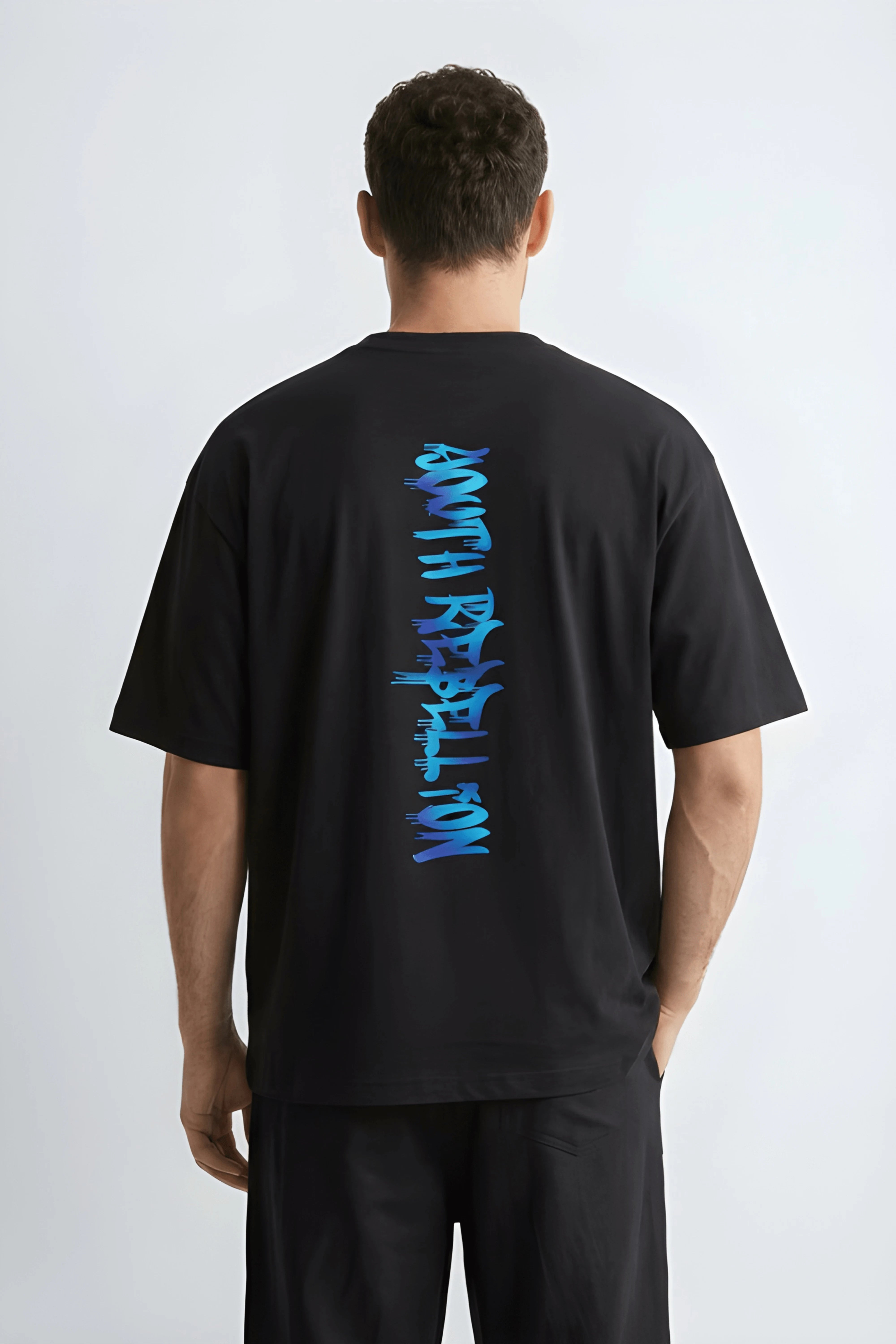 Relaxed Fit Youth Rebellion Black T-Shirt for Men