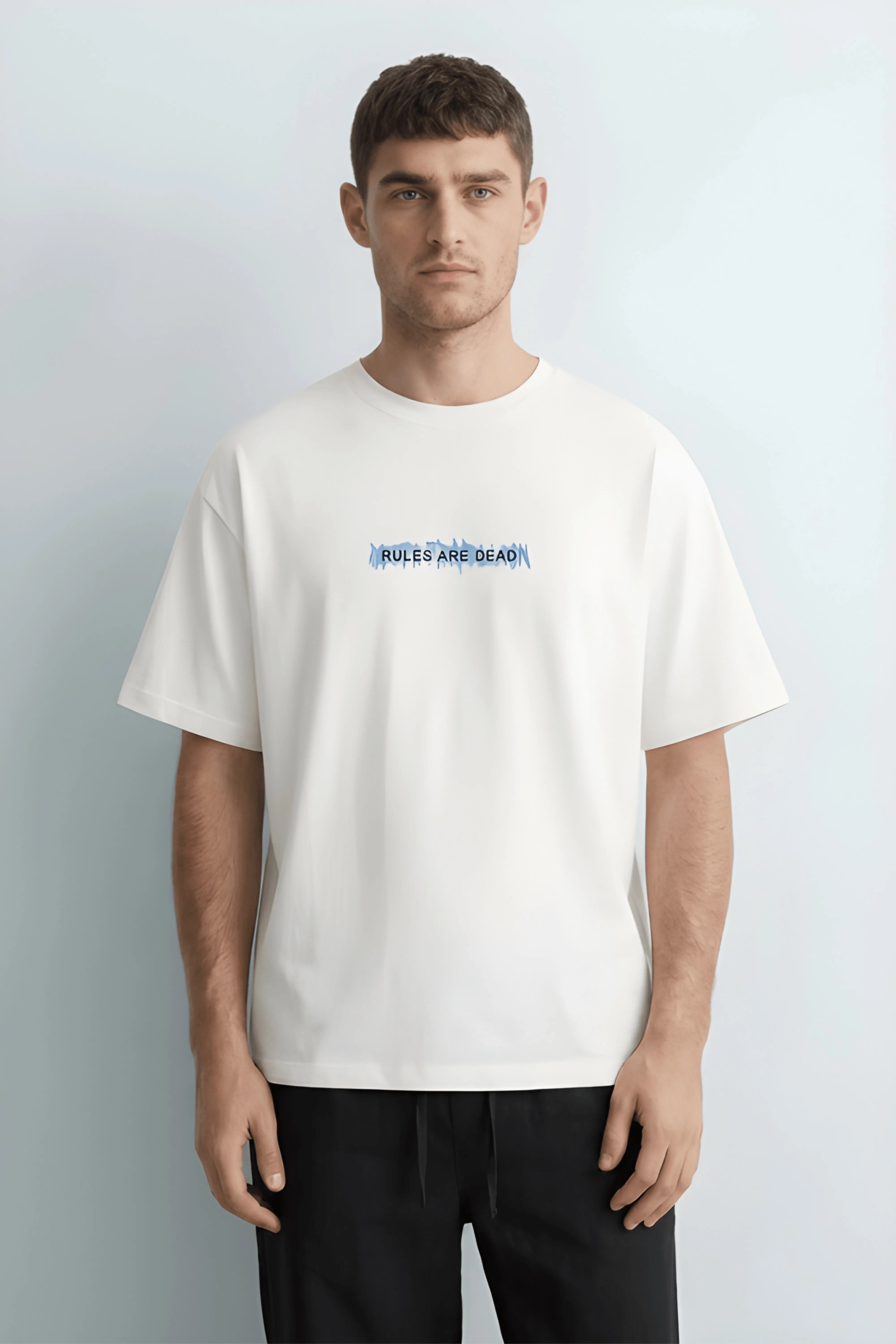 Relaxed Fit Youth Rebellion White T-Shirt for Men