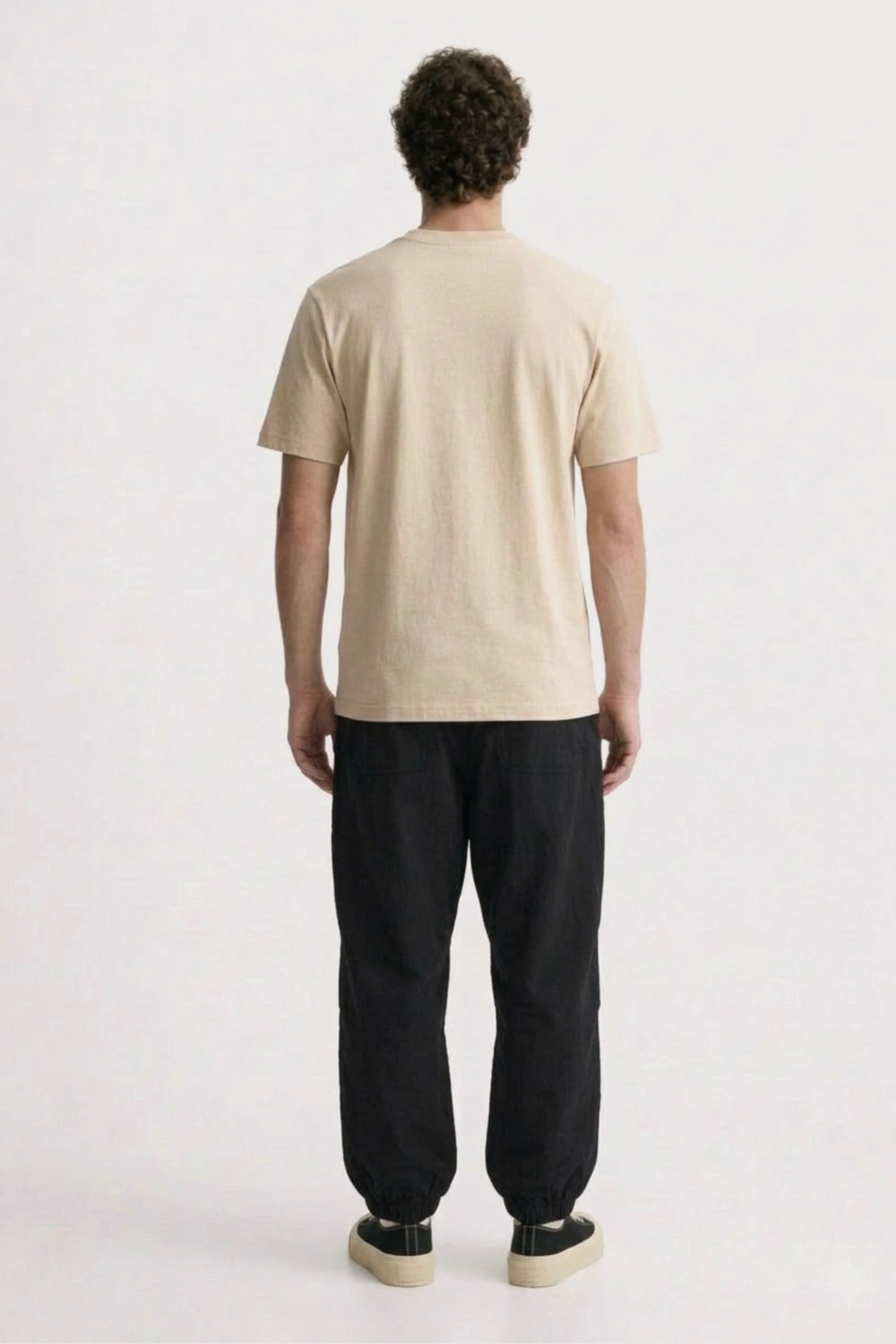 Men's beige classic fit Cotton T-Shirt