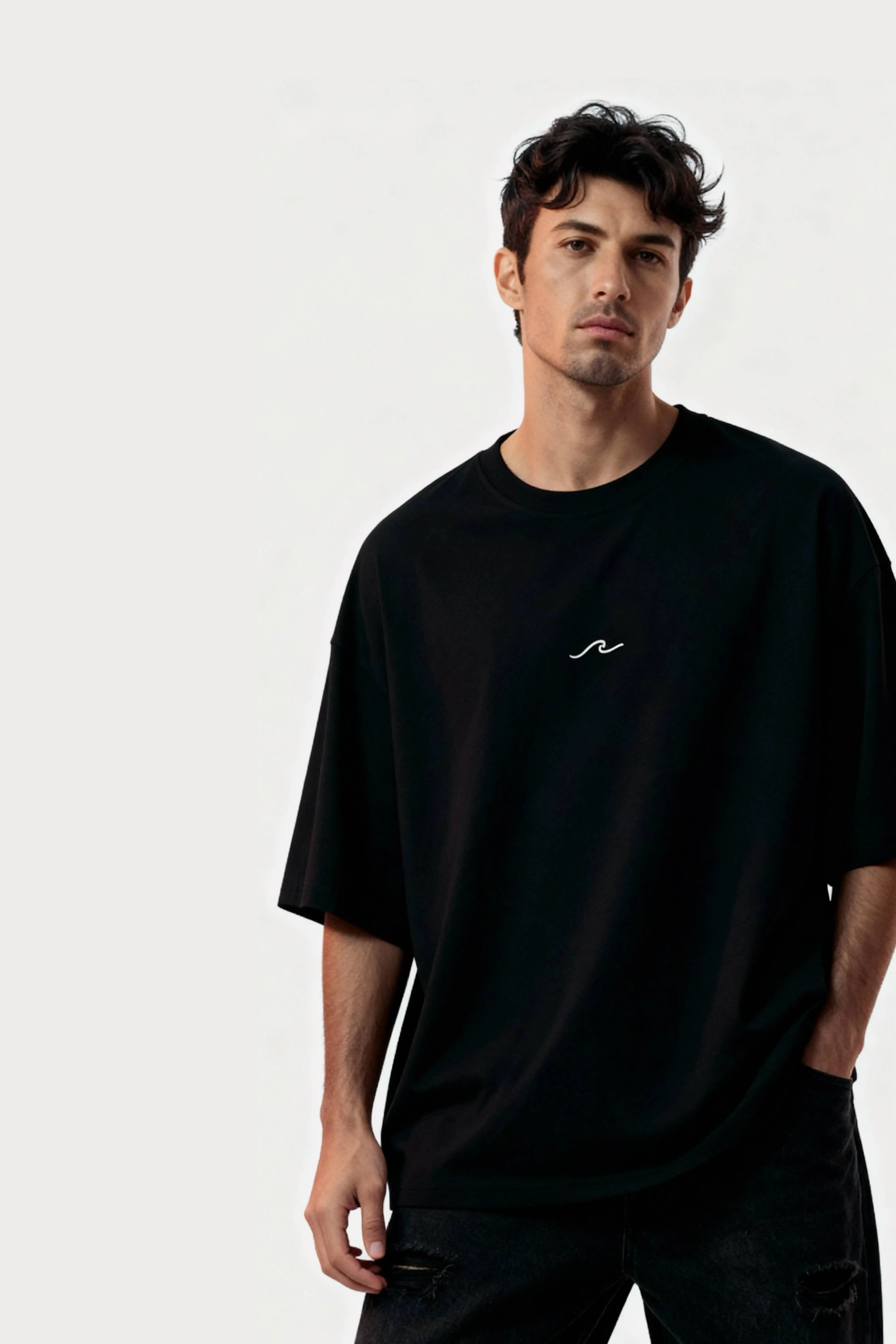 Men's Black Born to Discover Oversized T-Shirt