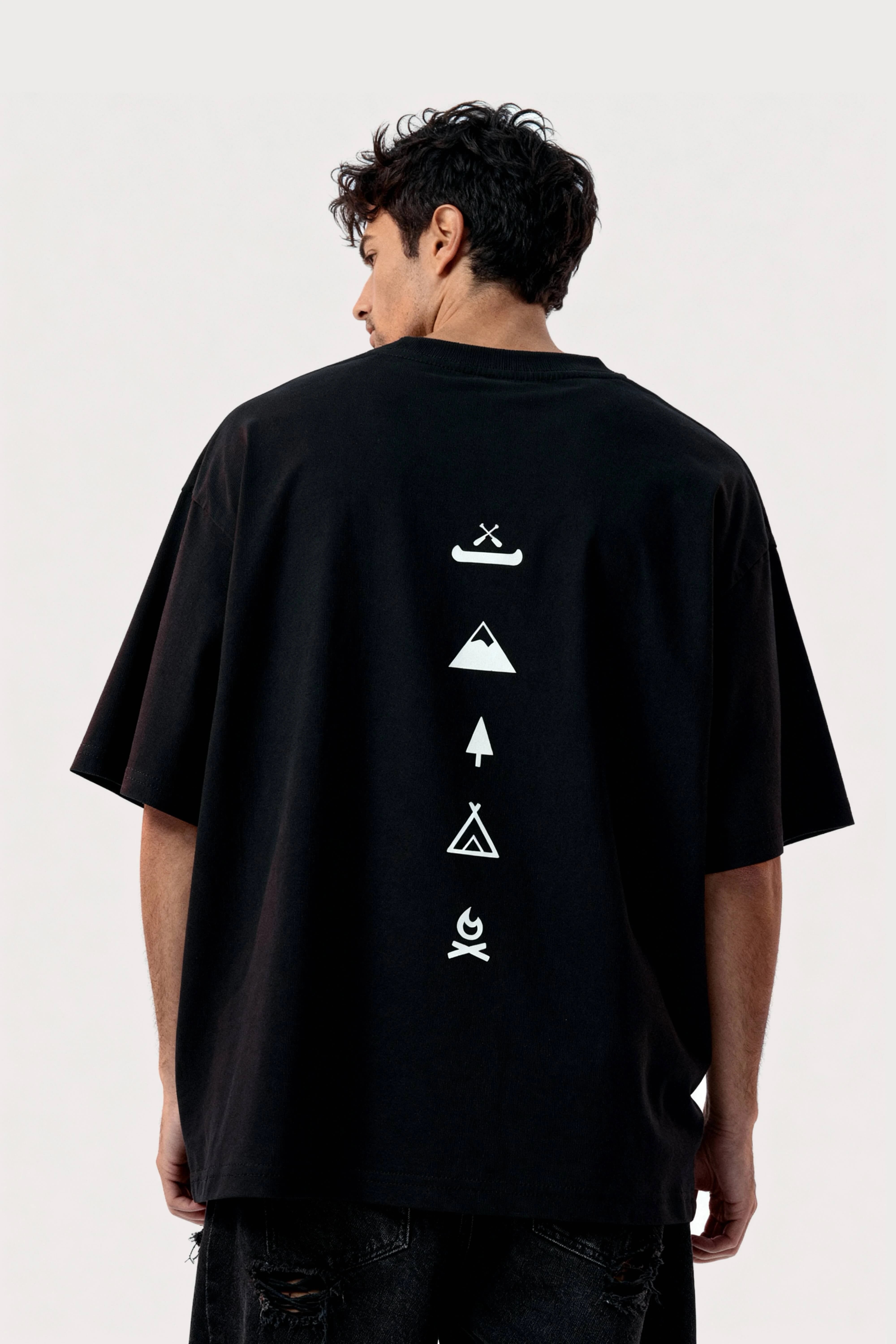 Men's Black Escape Oversized T-Shirt
