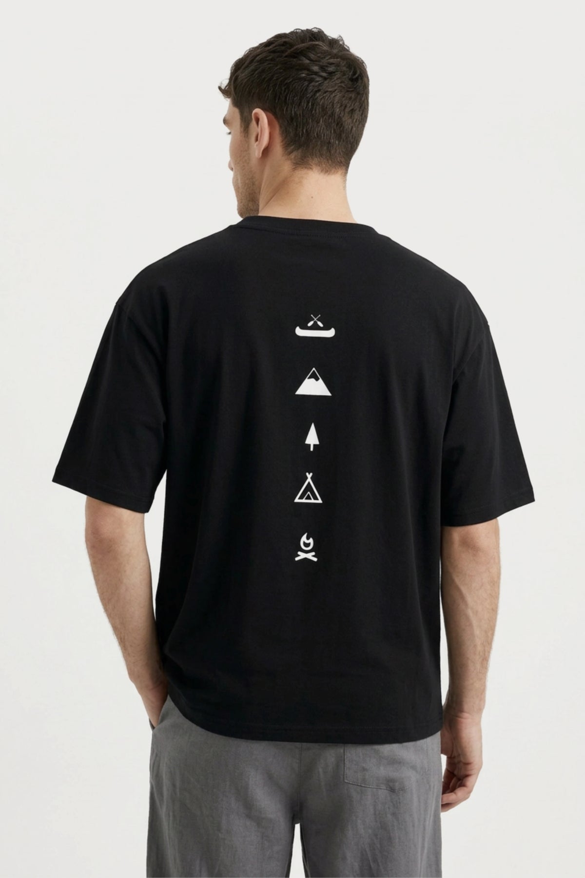 Men's Black Escape Oversized T-Shirt