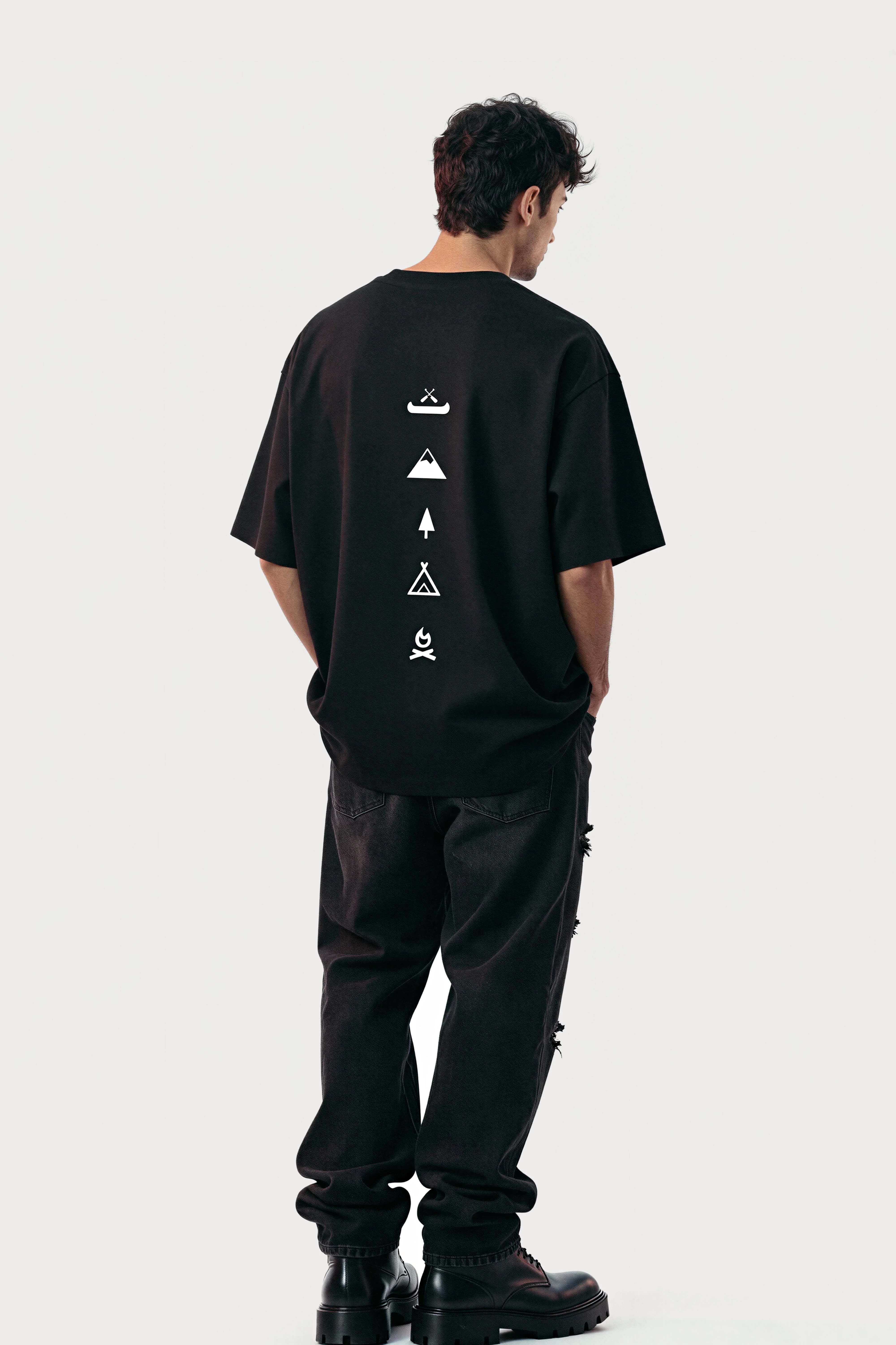 Men's Black Escape Oversized T-Shirt