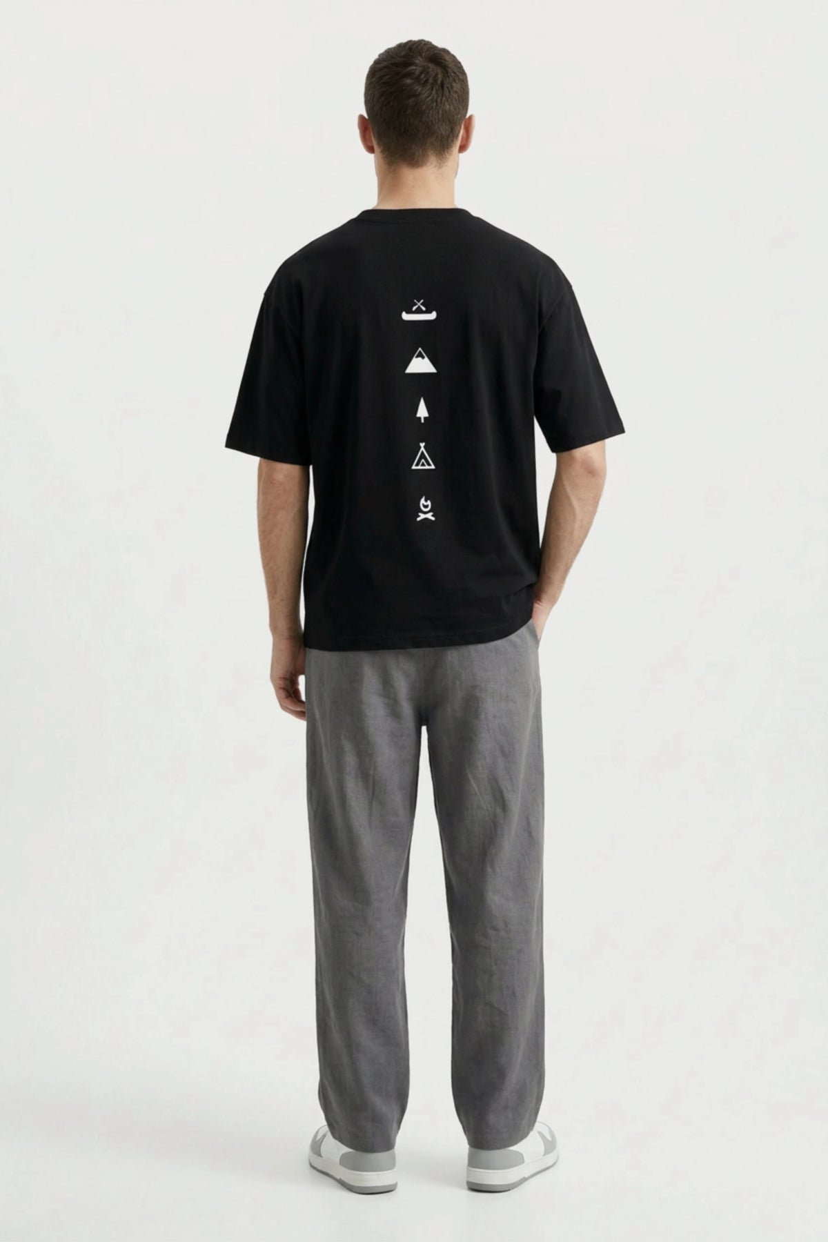 Men's Black Escape Oversized T-Shirt
