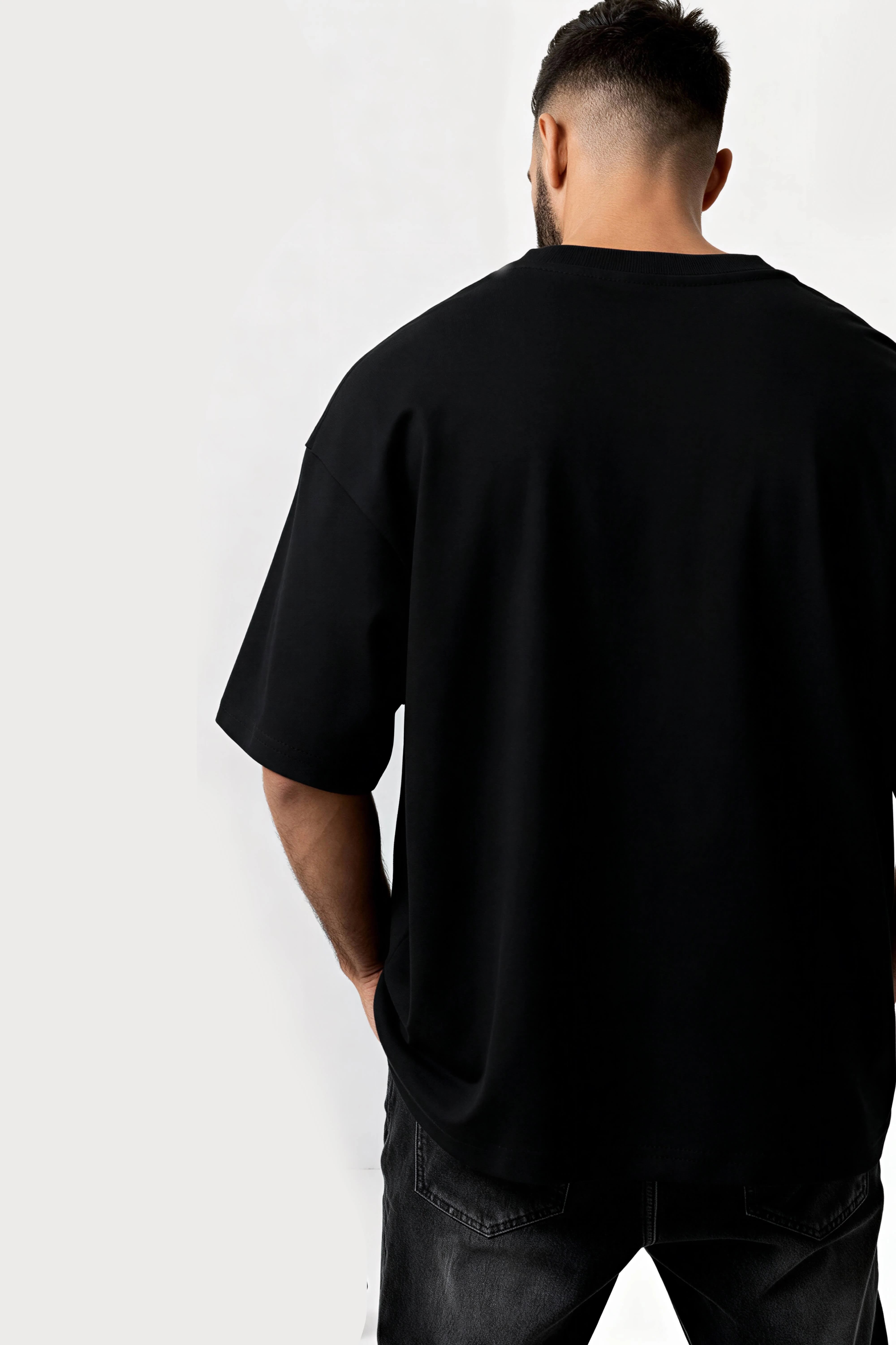 Men's Black Explore Oversized T-Shirt
