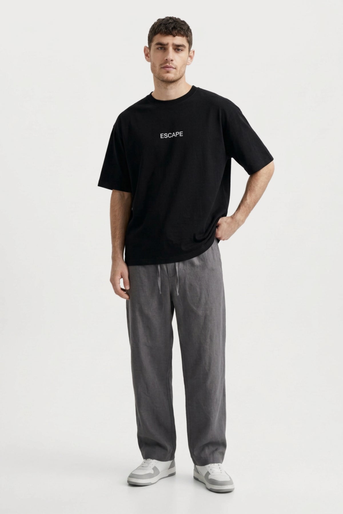 Men's Black Escape Oversized T-Shirt