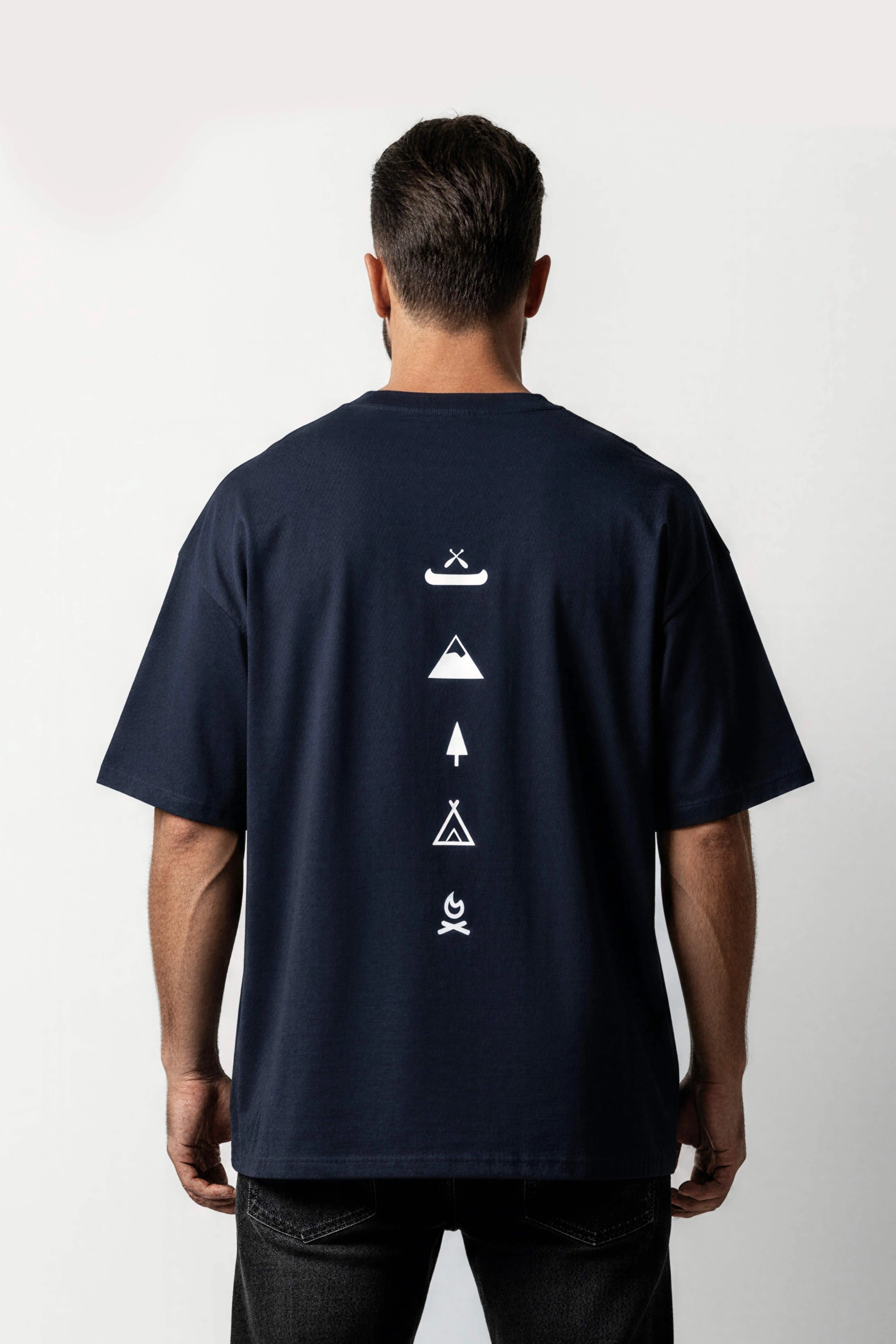 Men's Blue Escape Oversized T-Shirt