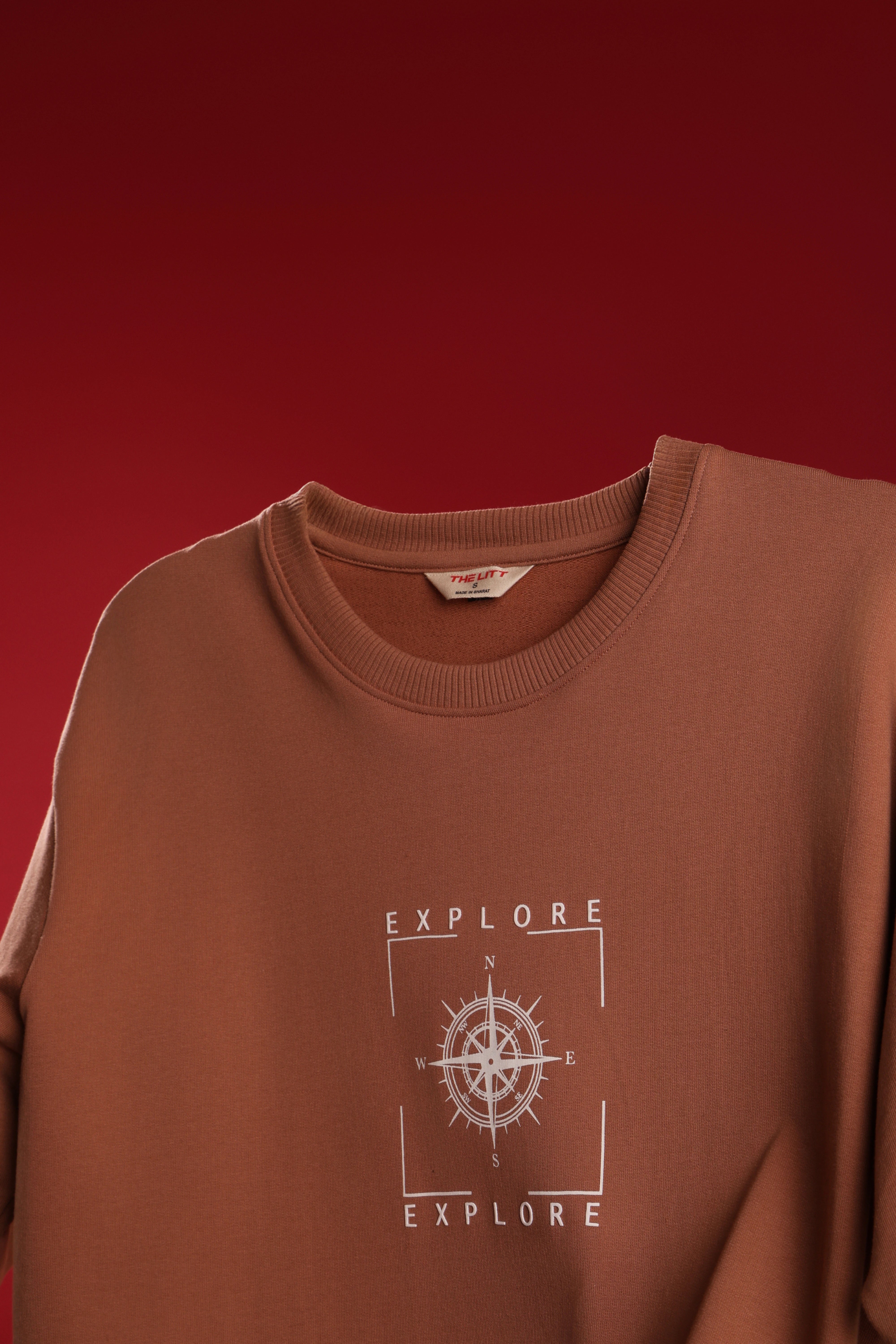 Men's Brown Explore Oversized T-Shirt
