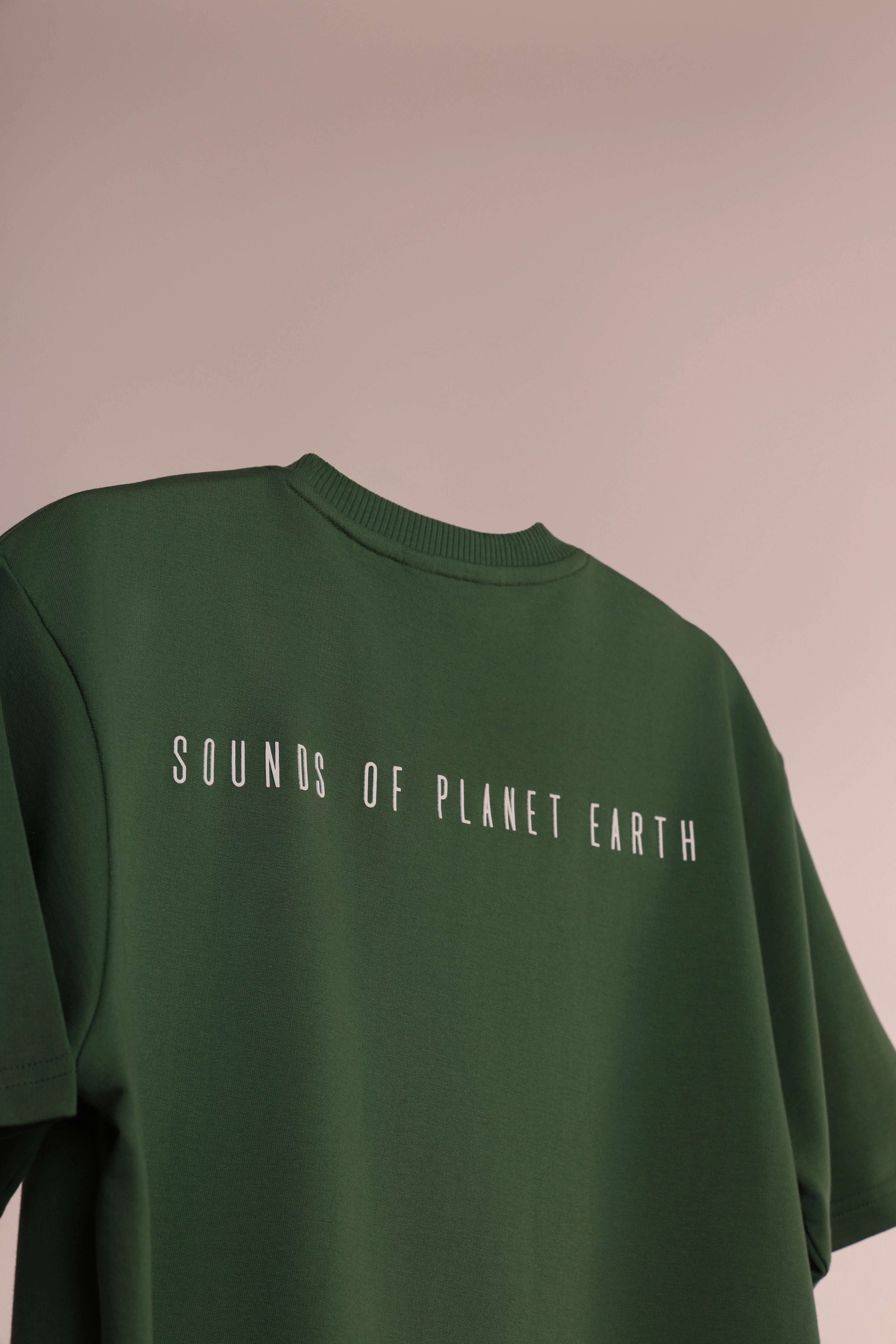 Men's Green Sounds of Earth Oversized T-Shirt