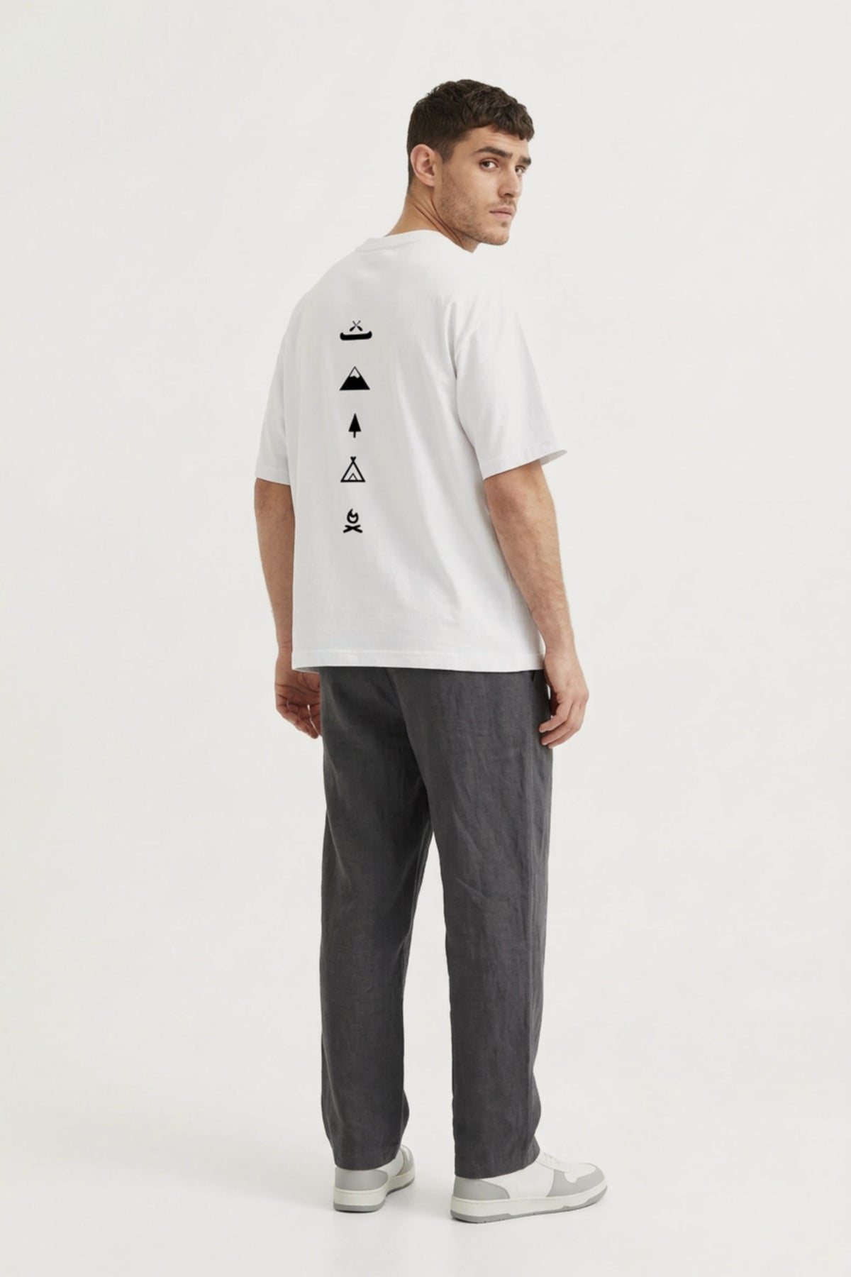 Men's White Escape Oversized T-Shirt