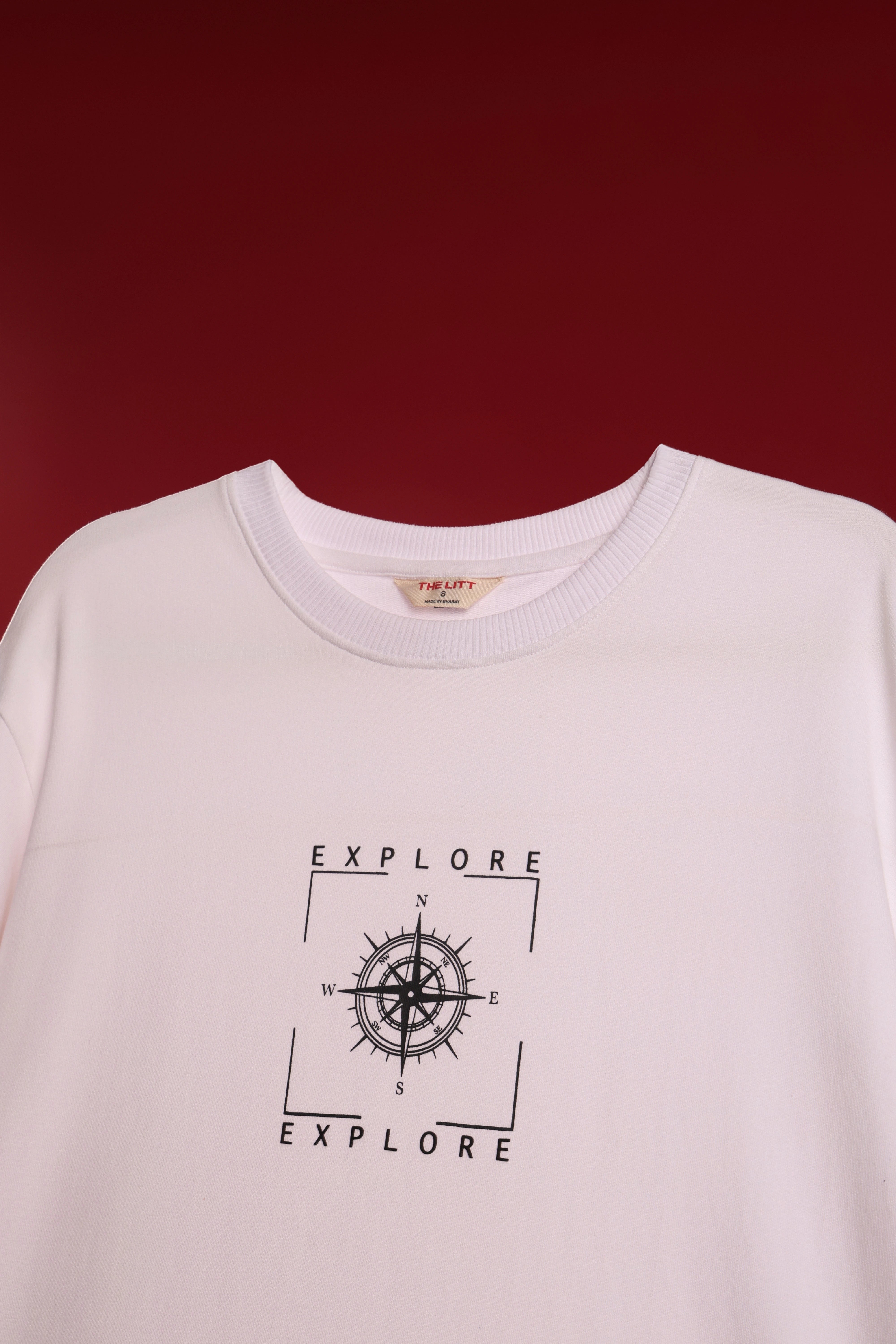 Men's White Explore Oversized T-Shirt