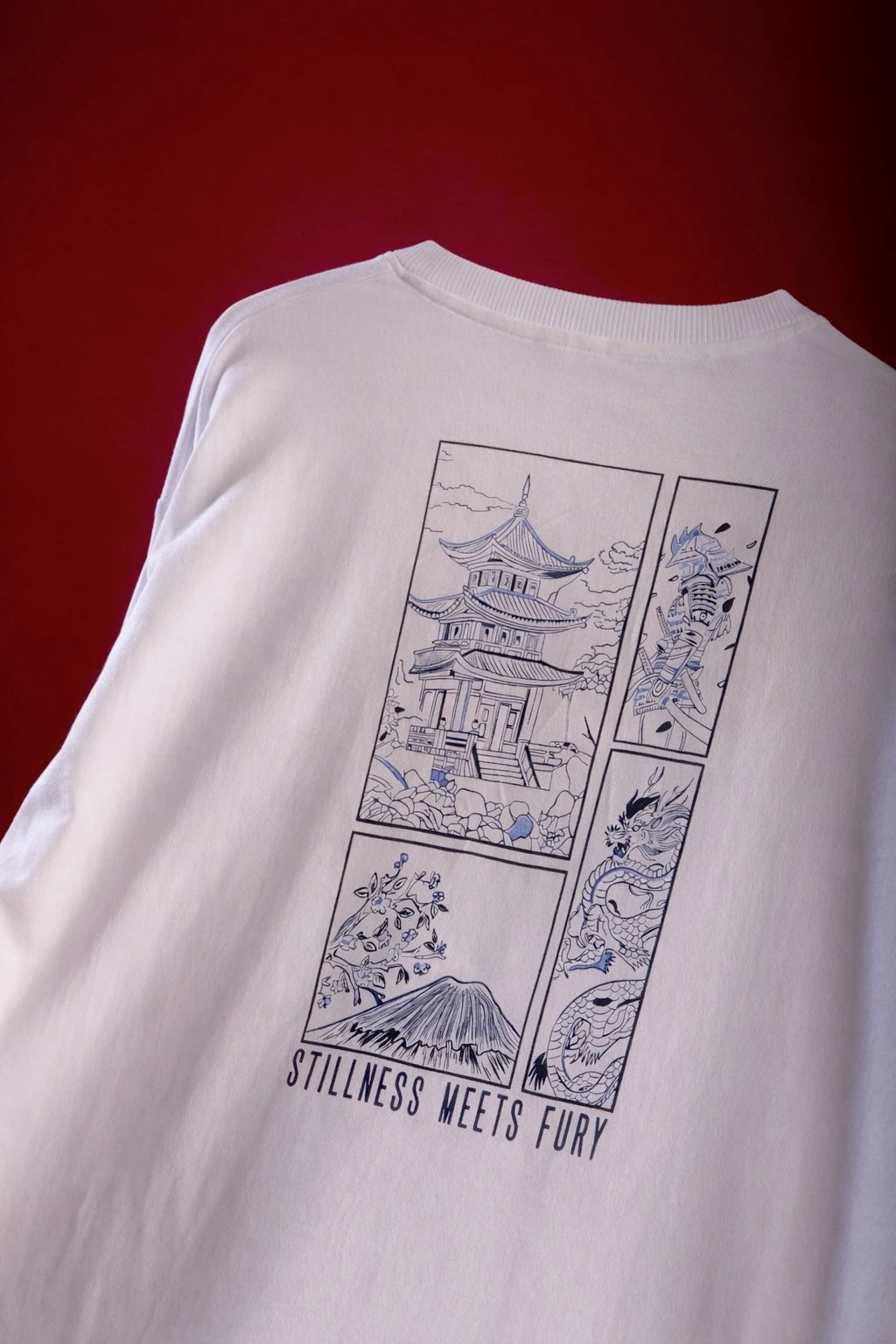 Men's White Fury Oversized T-Shirt
