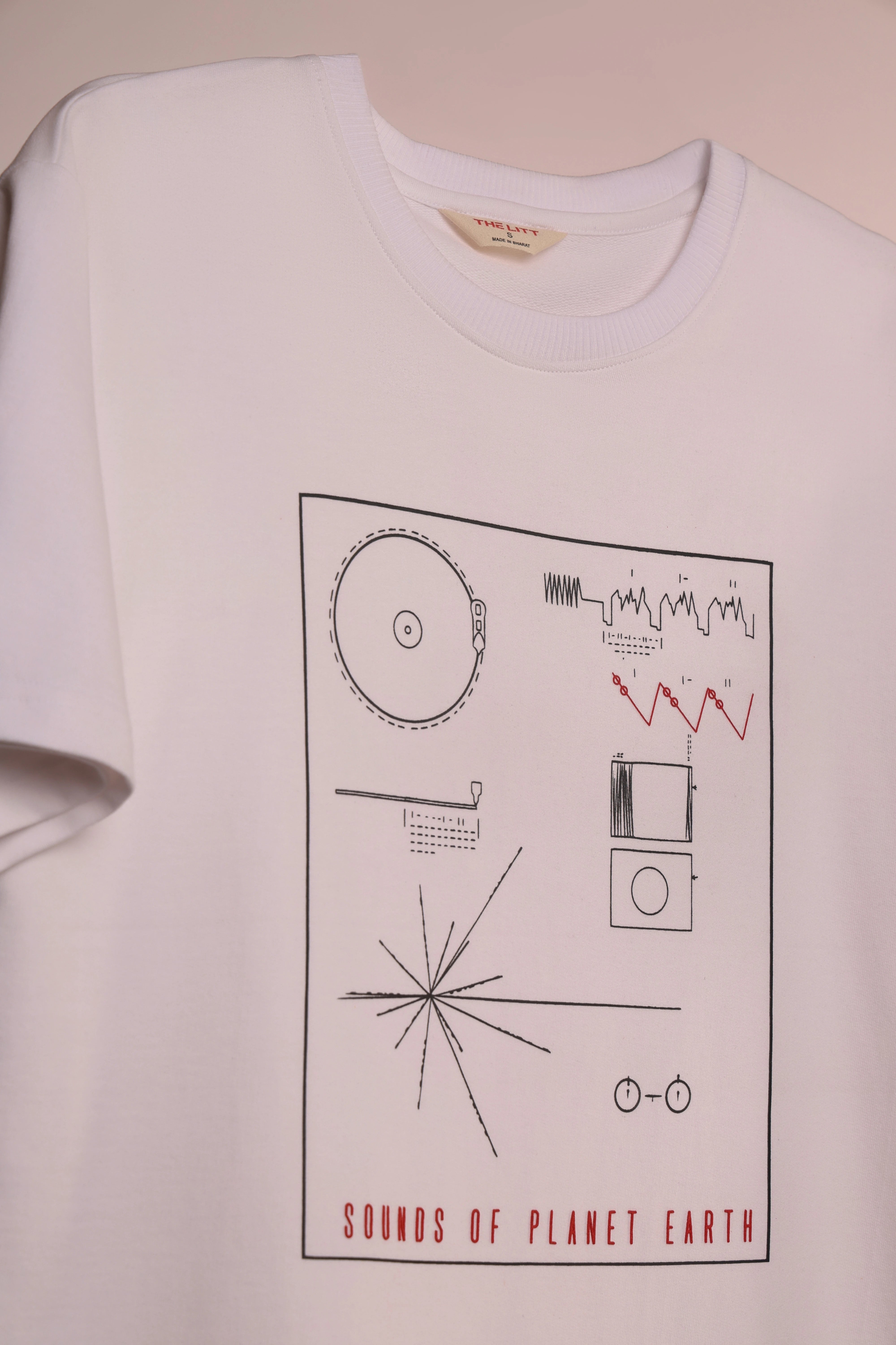 Men's White Sounds of Earth Oversized T-Shirt