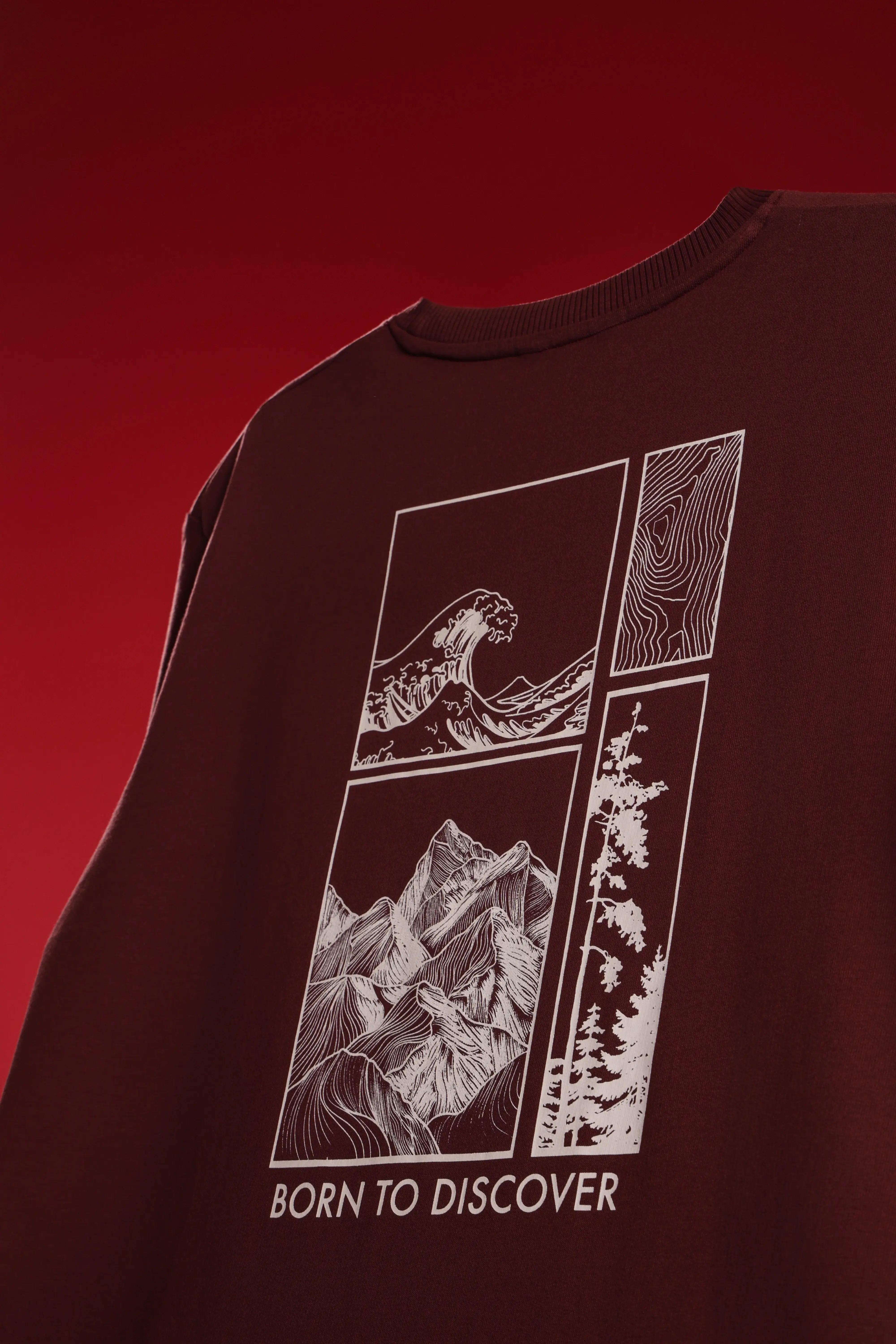 Men's Wine Born to Discover Oversized T-Shirt