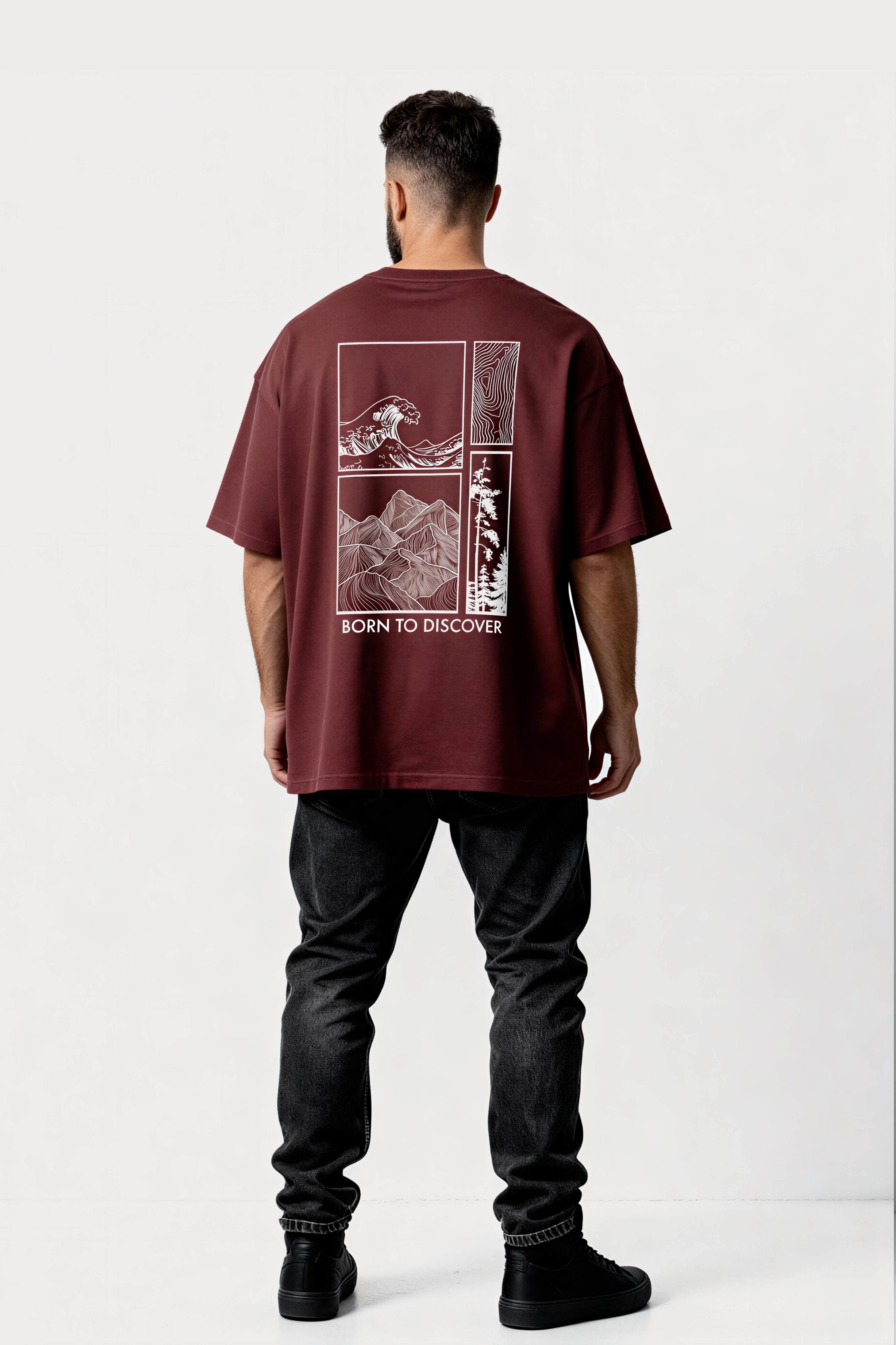 Men's Wine Born to Discover Oversized T-Shirt