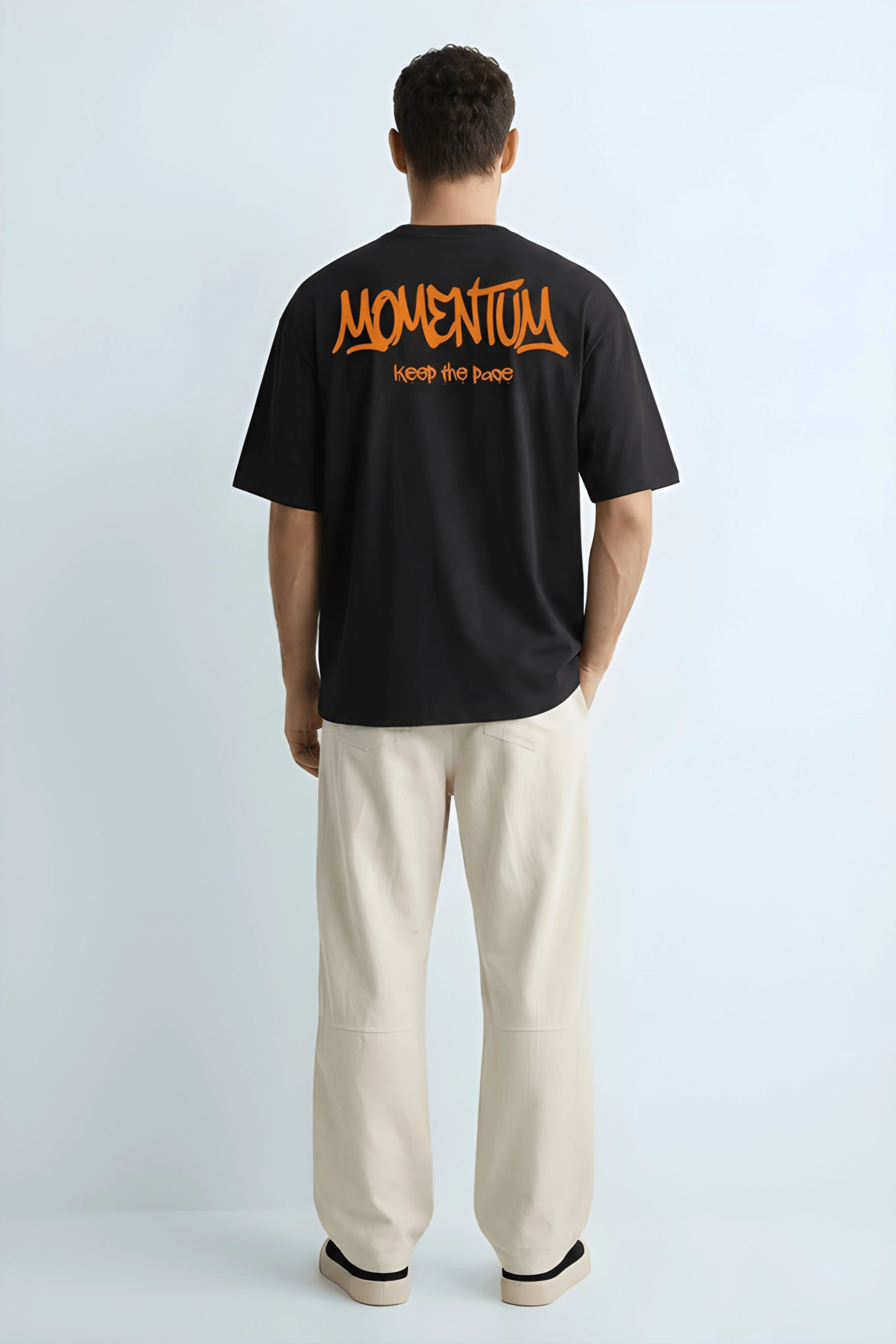 Relaxed Fit Momentum Black T‑Shirt for Men