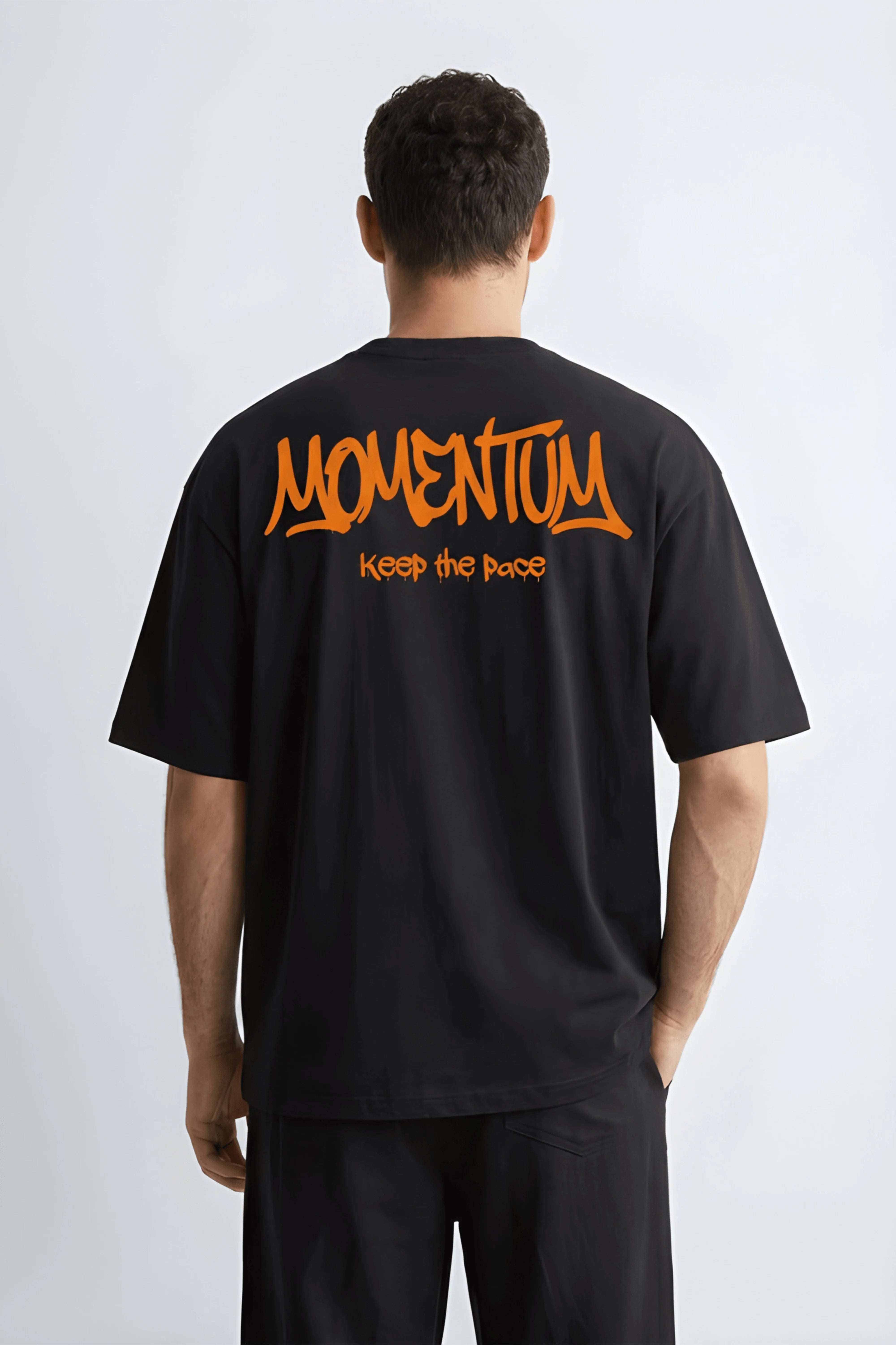 Relaxed Fit Momentum Black T‑Shirt for Men